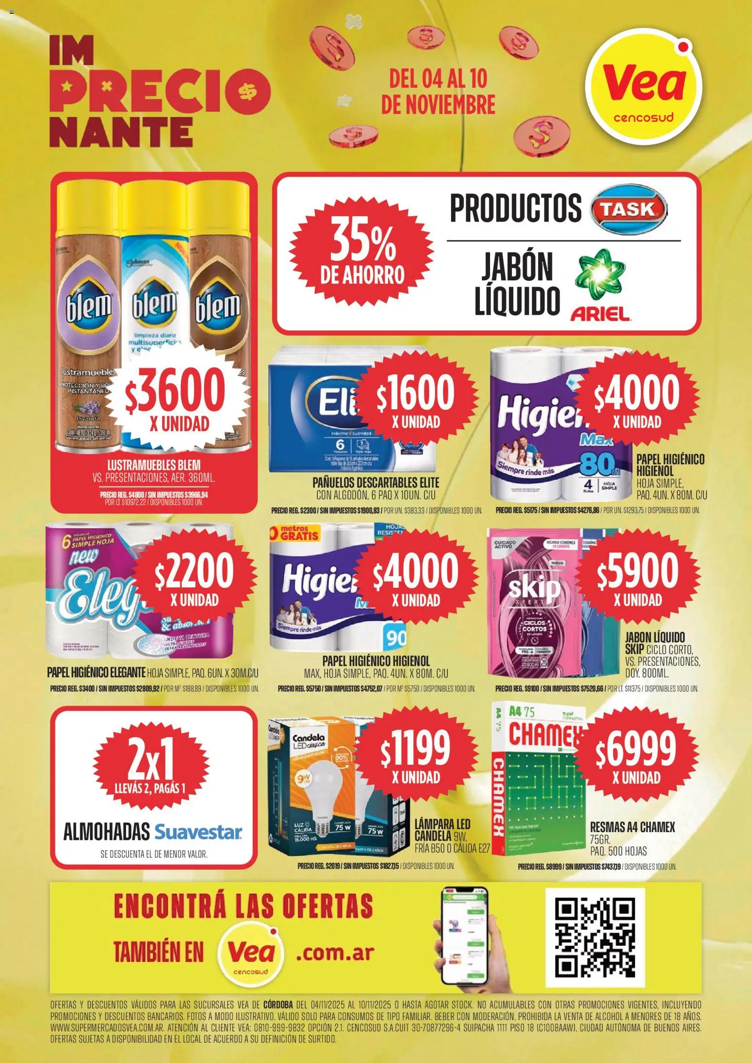 Vea - Ofertas | Córdoba │ válido desde el 04.11.2025 | Página: 7 | Productos: Papel higiénico, Lustramuebles, Lámpara, Jabón líquido