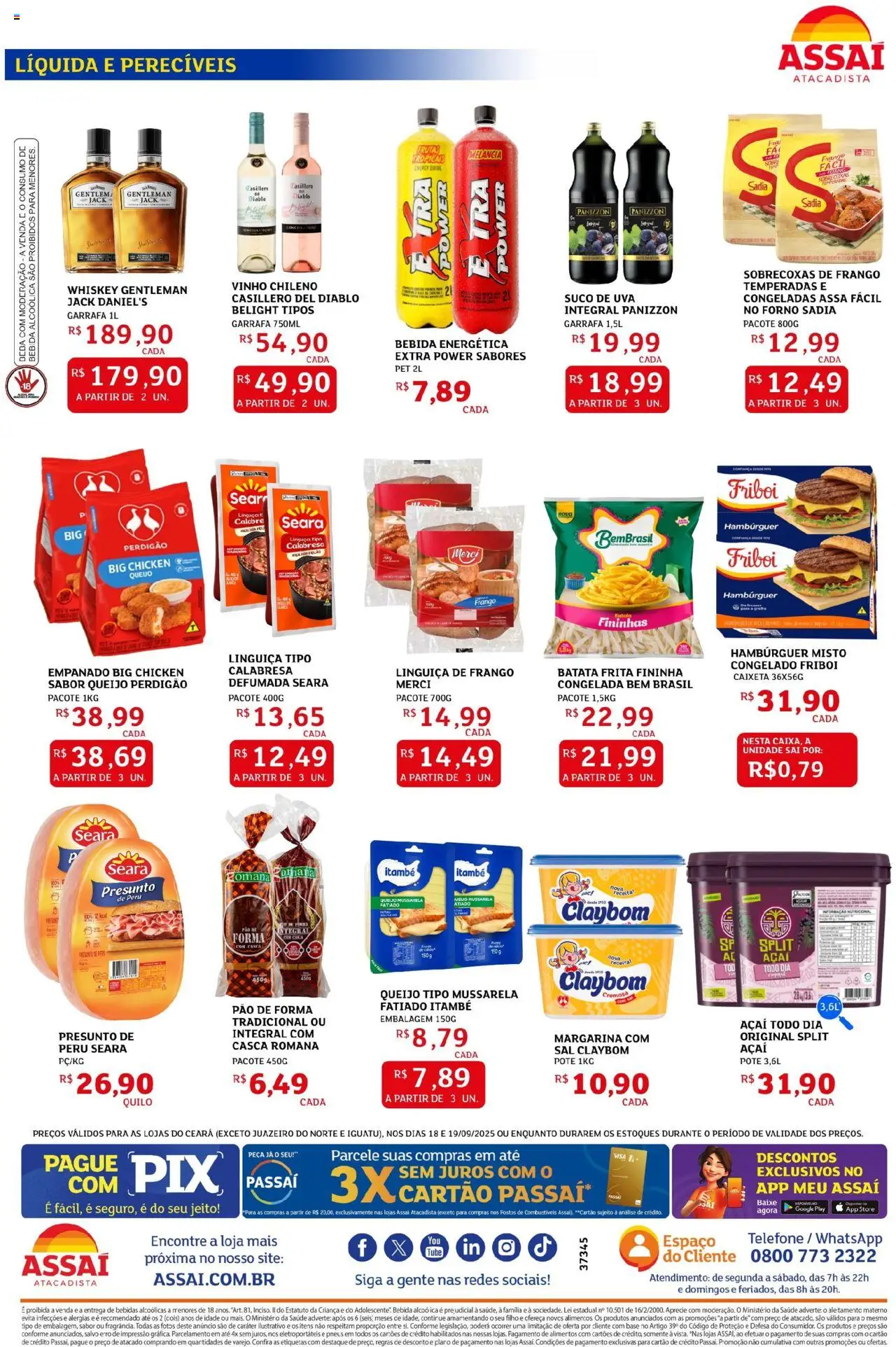 Assaí Atacadista Folheto - válido de 18.09.2025 | Página: 2 | Produtos: Queijo, Suco, Pneus, Batata frita