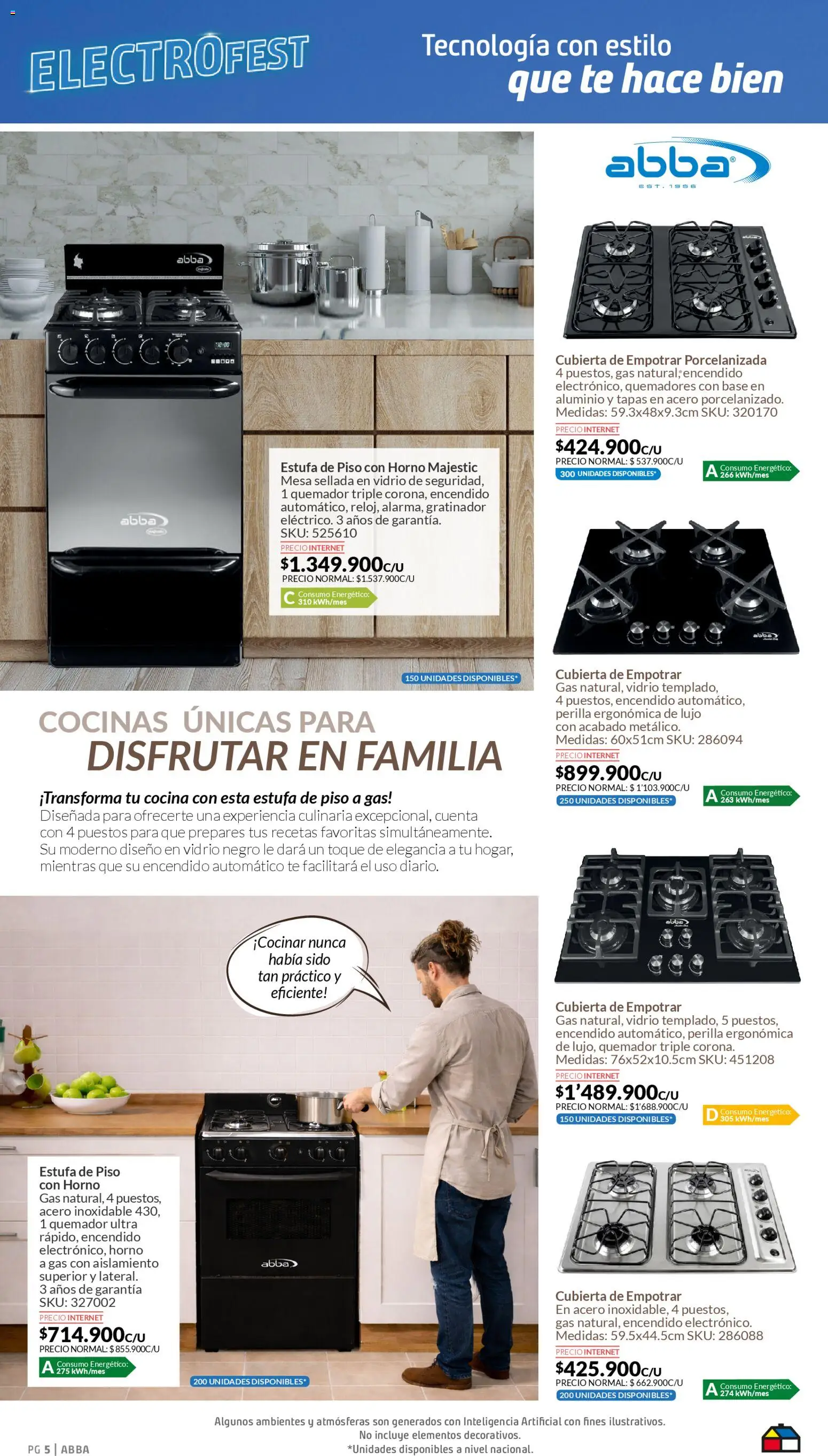 Homecenter revista - valida desde el 06.04.2026 | Página: 5 | Productos: Estufa, Horno, Quemador, Mesa