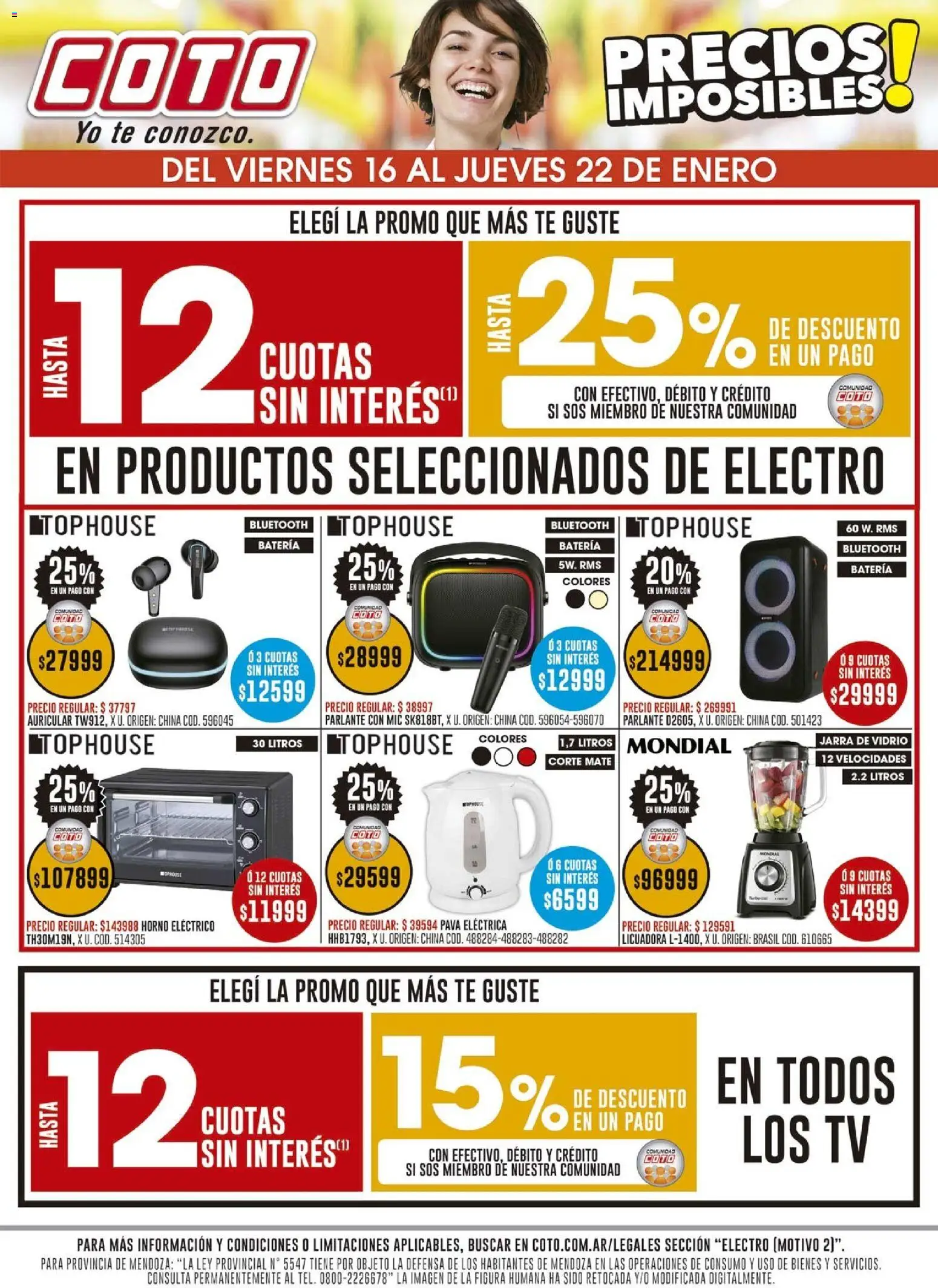 Coto - Electro Motivo │ válido desde el 16.01.2026 | Página: 1 | Productos: Horno, Batería, Horno eléctrico, Té