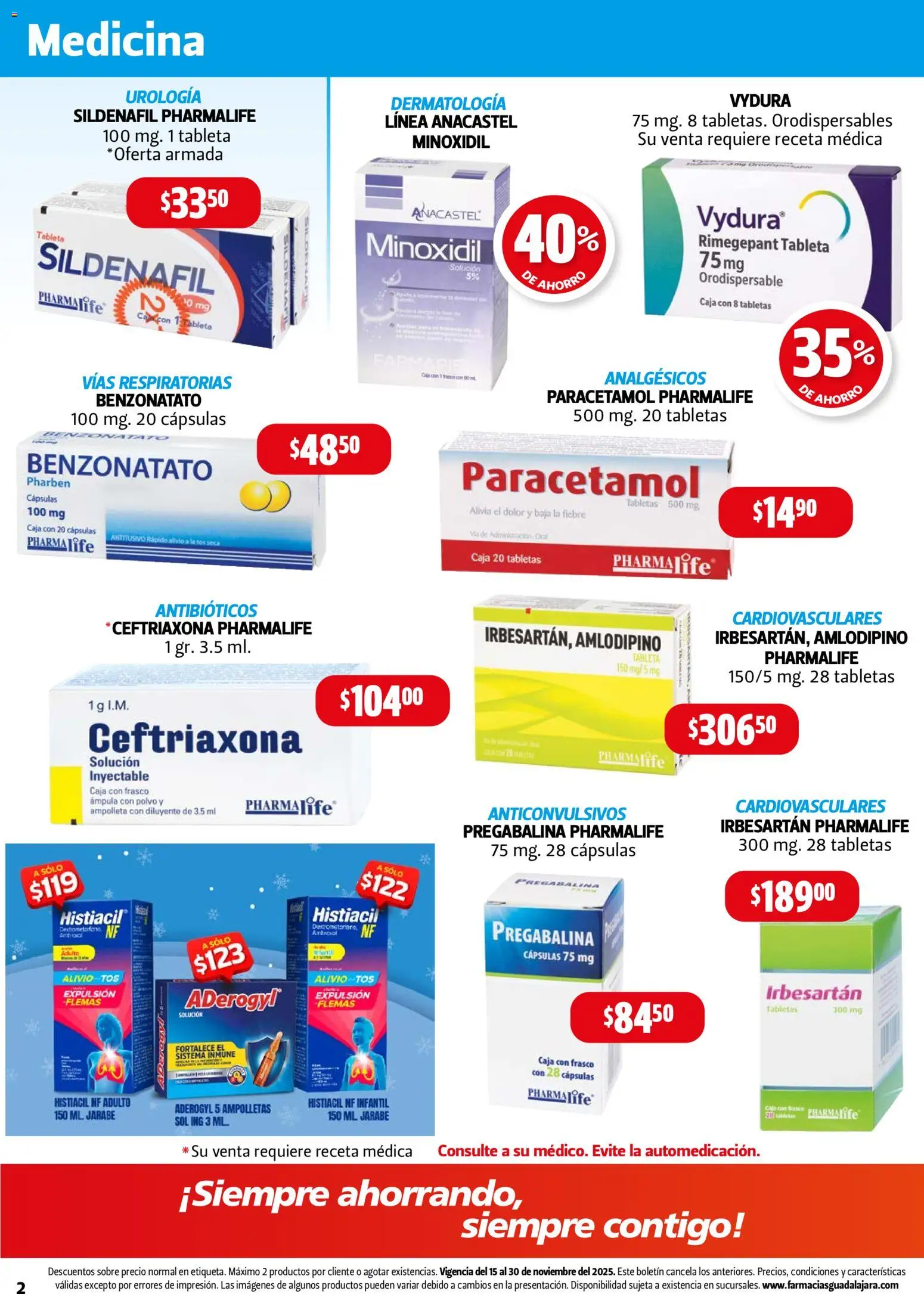 Nuevas ofertas de Farmacia Guadalajara válidas en toda la República Mexicana desde el 15.11.2025. ¡Encuentra las mejores ofertas en Farmacia Guadalajara catálogo! | Página: 2