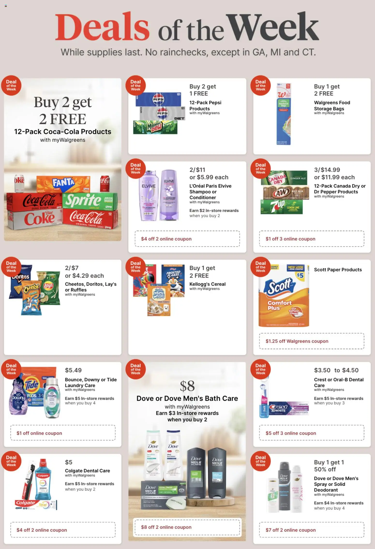 Walgreens Weekly Ad - valid from 12.04.2026 | Page: 1 | Products: Bath, Conditioner, Deodorant, Flakes