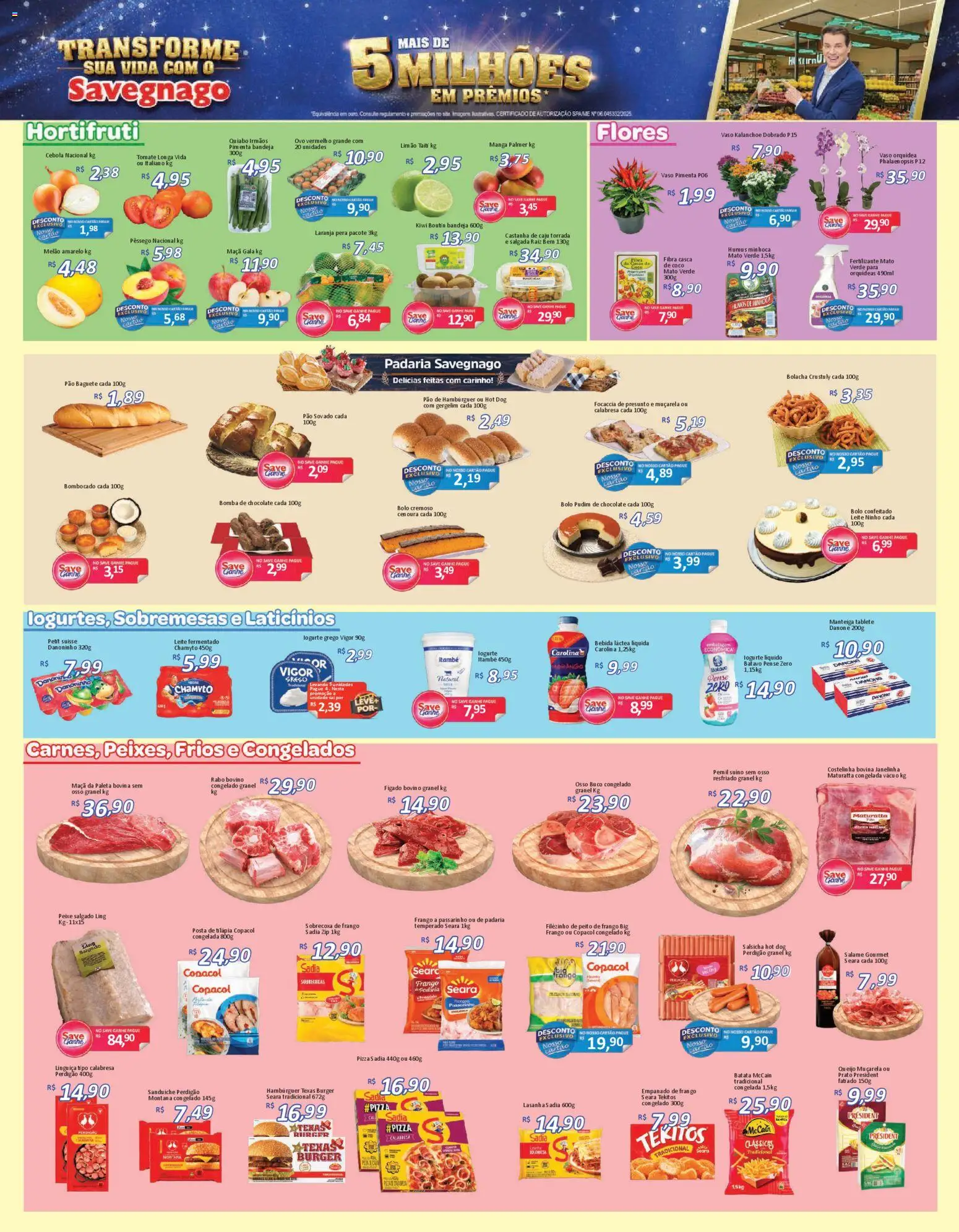 Savegnago Folheto - válido de 08.01.2026 | Página: 2 | Produtos: Presunto, Bolo, Hambúrguer, Frango