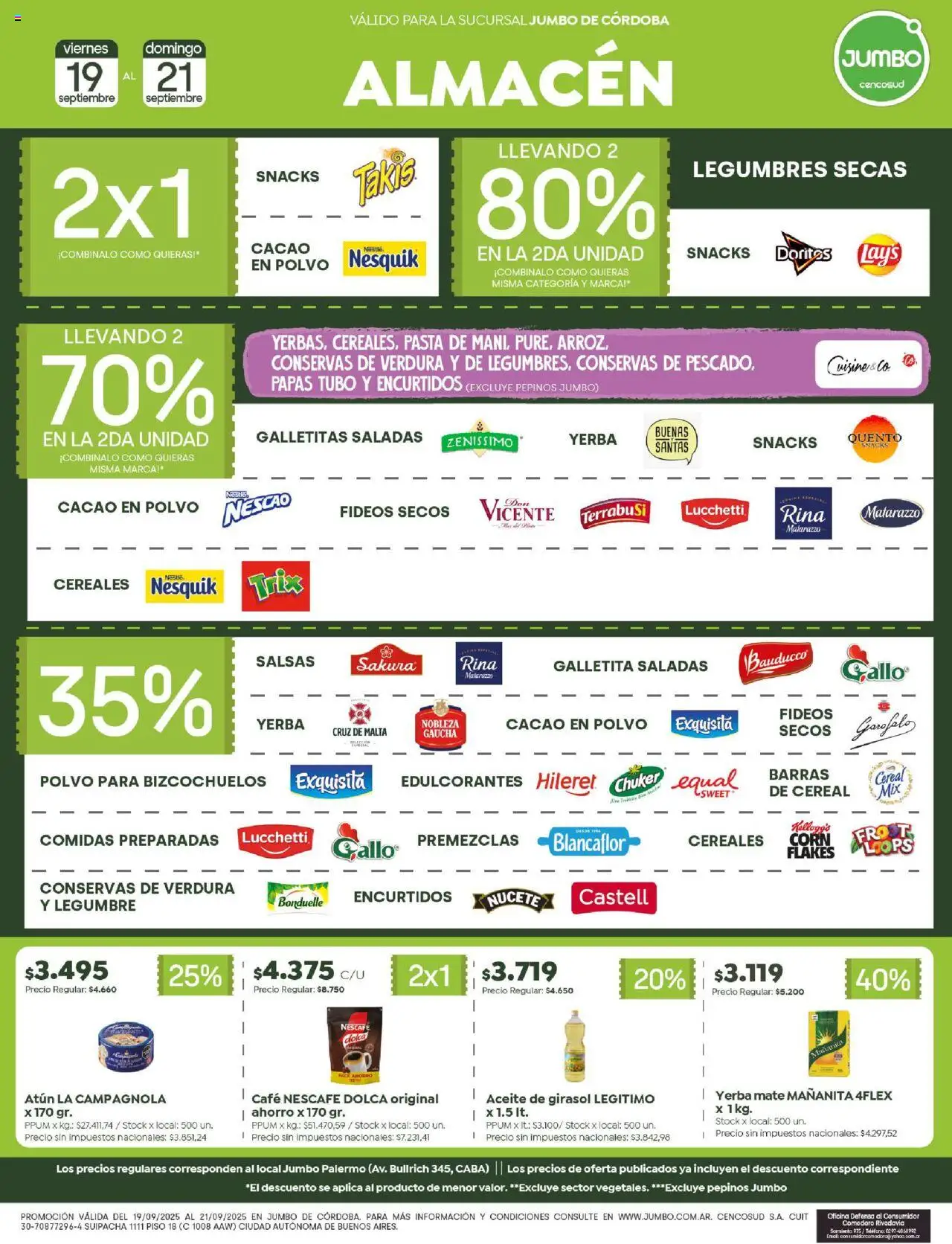 Jumbo - Ofertas | Córdoba │ válido desde el 19.09.2025 | Página: 2 | Productos: Aceite, Atún, Café, Cereales