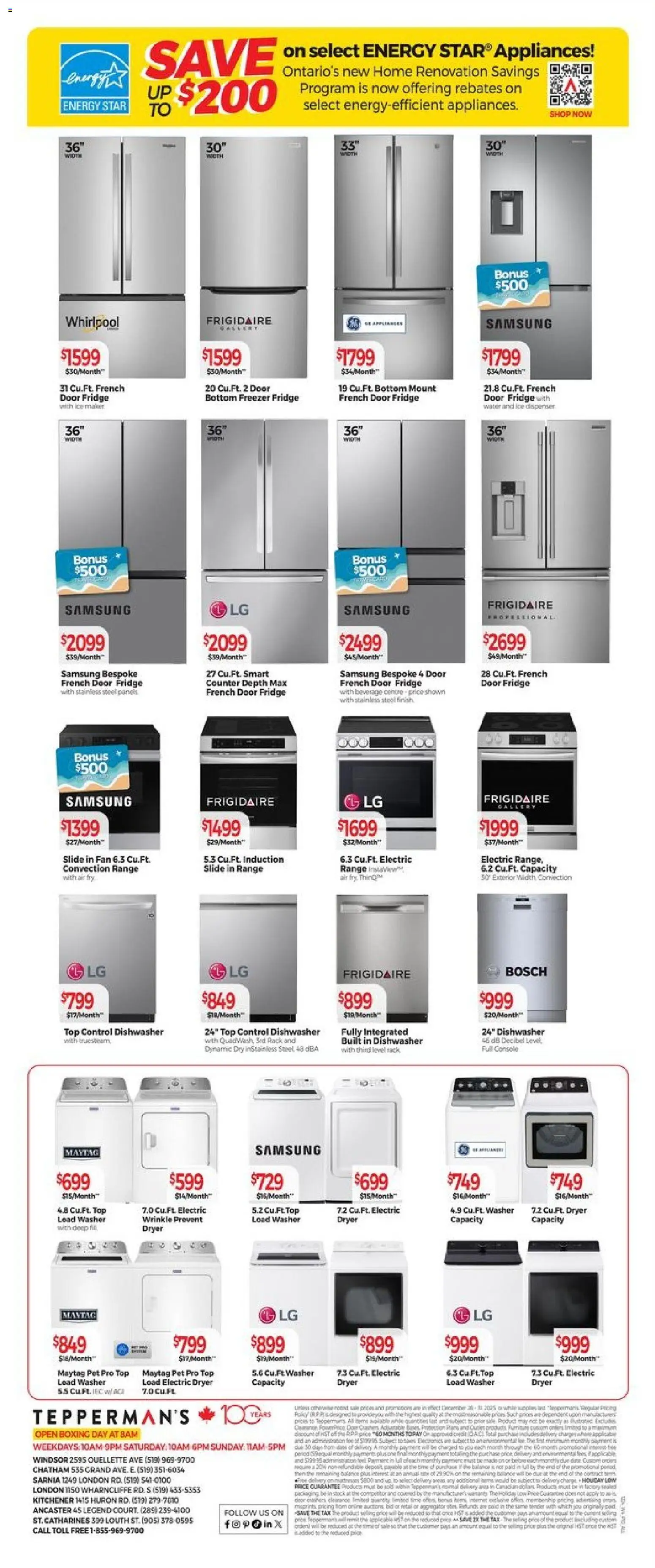 Tepperman's flyer valid from 26.12.2025 | Page: 12 | Products: Freezer, Dryer, Dishwasher, Fan