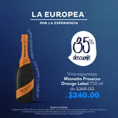 Vista previa de La Europea catálogo Mionetto Orange , nuevo folleto de la tienda, válido en México a partir del 24.11.2025