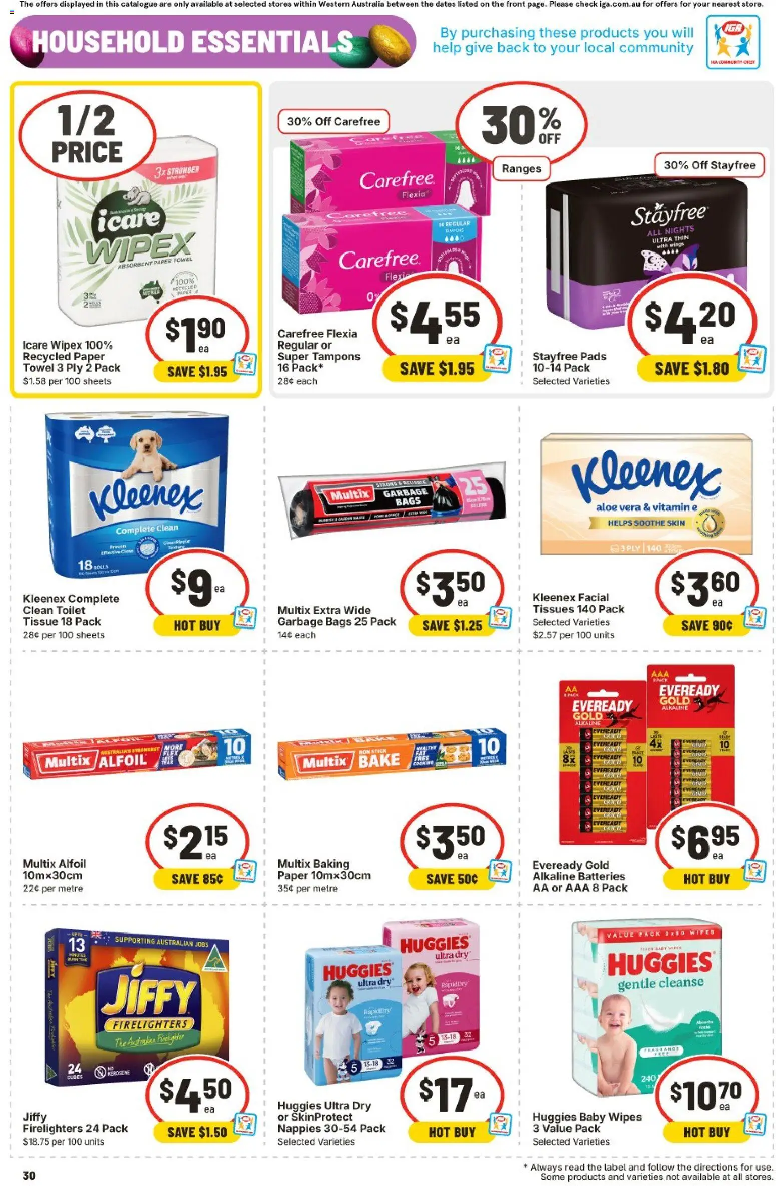 IGA catalogue - valid from 25.03.2026 | Page: 30 | Products: Household, Fragrance, Garbage bags, Tissues