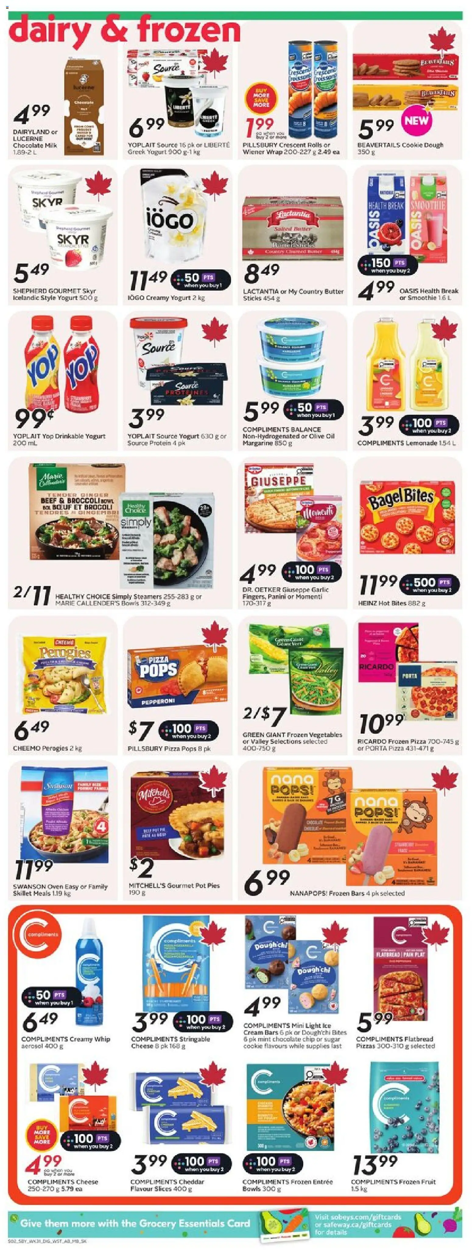 Safeway flyer valid from 27.11.2025 | Page: 10 | Products: Butter, Cheese, Chocolate, Pizza