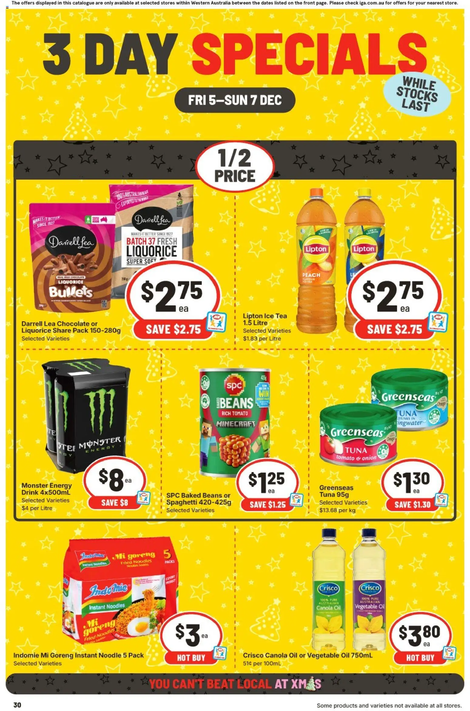 IGA catalogue - valid from 05.12.2025 | Page: 2 | Products: Energy drink, Oil, Tuna, Peach