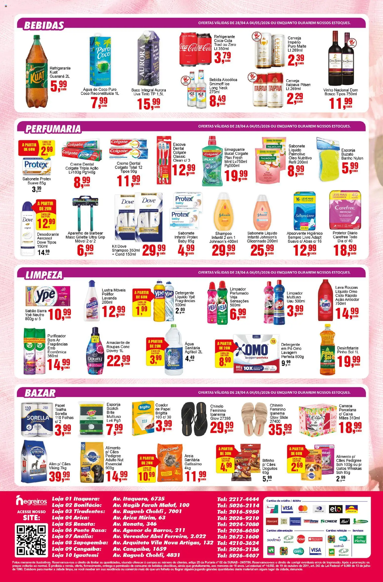 Negreiros Folheto - válido de 28.04.2026 | Página: 4 | Produtos: Shampoo, Areia, Cerveja, Roupas