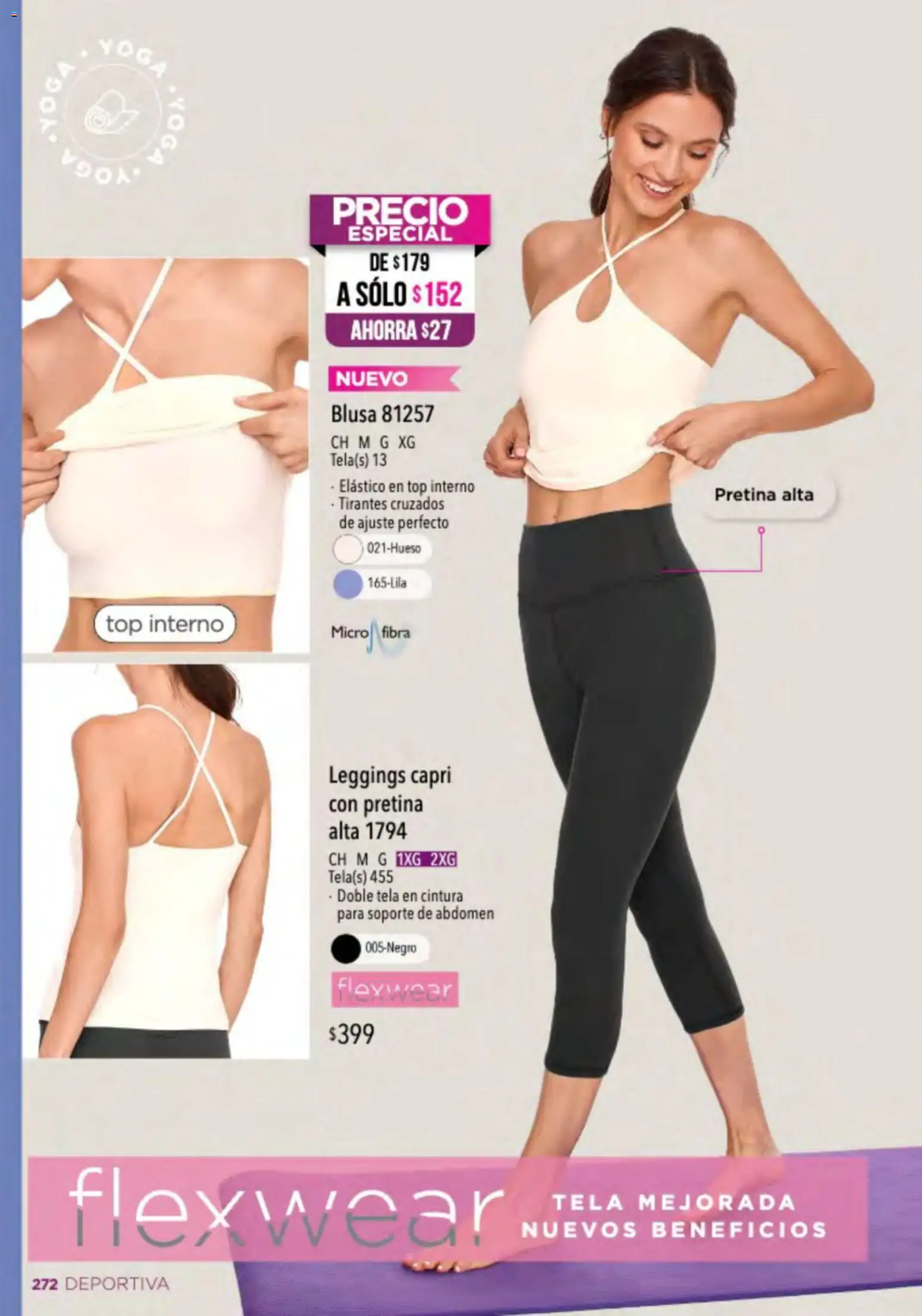 Nuevas ofertas de Ilusión válidas en toda la República Mexicana desde el 01.03.2026. ¡Encuentra las mejores ofertas en Ilusión catálogo Primavera! | Página: 274 | Productos: Blusa, Leggings, Top, Tirantes