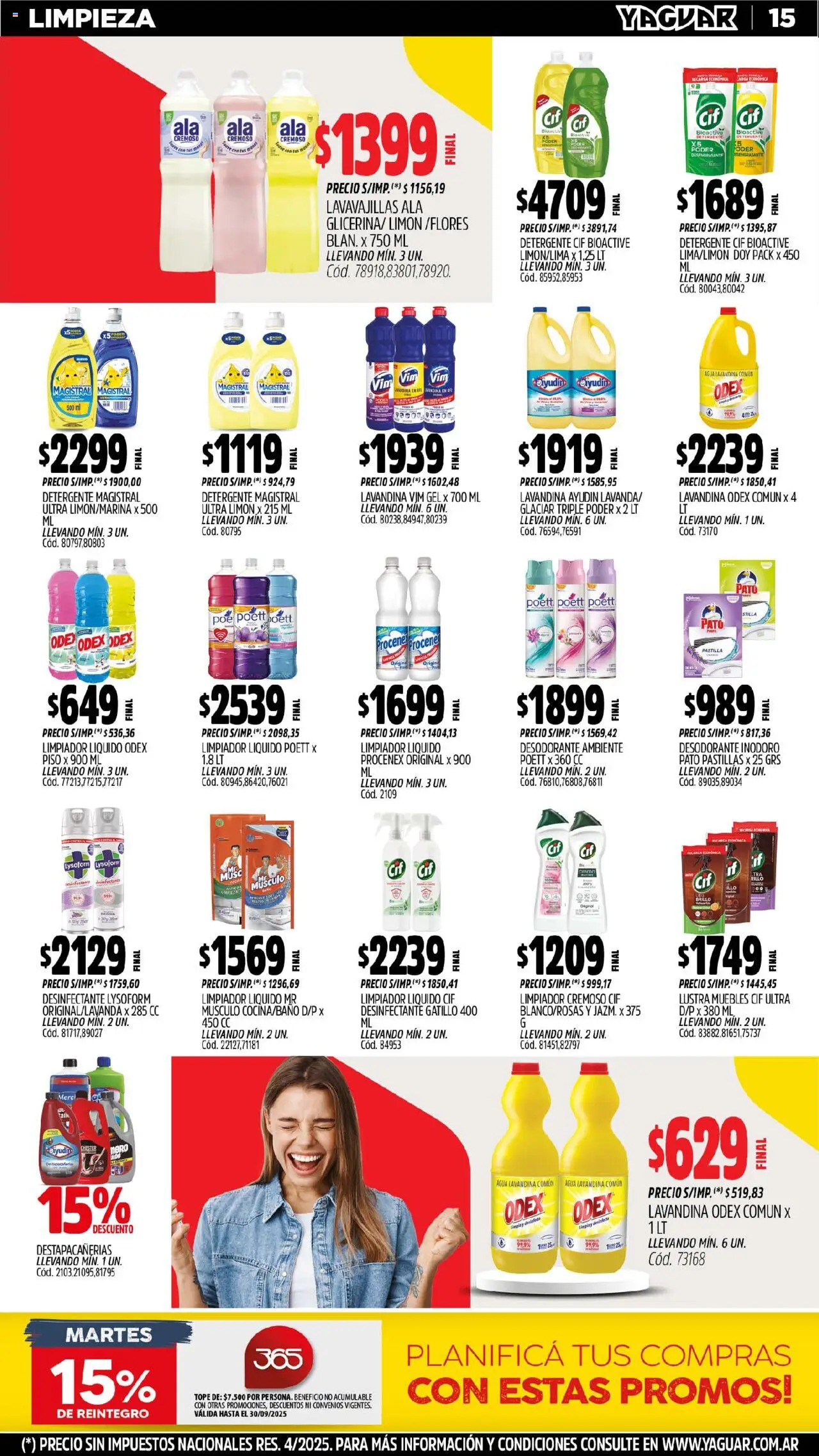 Yaguar - Parque Chacabuco │ válido desde el 15.09.2025 | Página: 17 | Productos: Lavavajillas, Desodorante, Agua, Limpiador