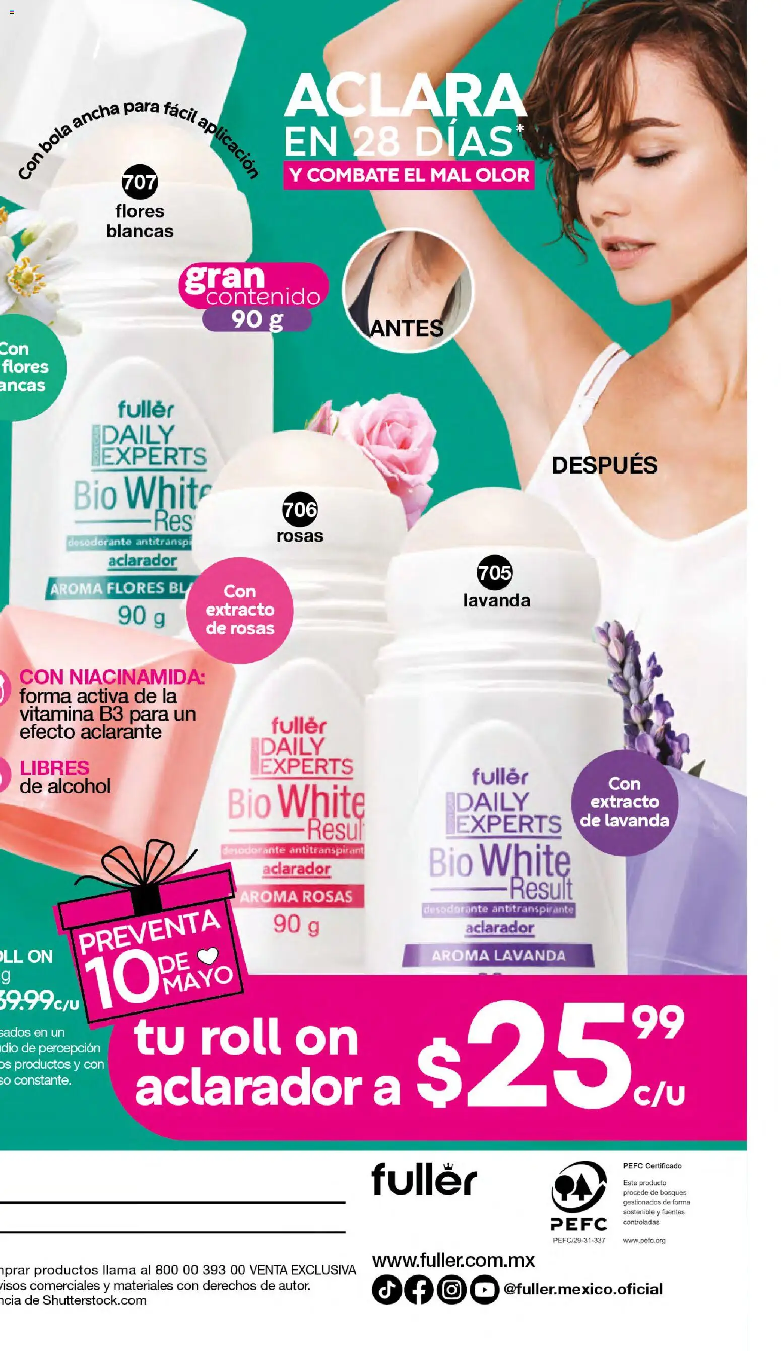 Nuevas ofertas de Fuller válidas en toda la República Mexicana desde el 18.03.2026. ¡Encuentra las mejores ofertas en Fuller campaña 25 2026! | Página: 217 | Productos: Desodorante, Antitranspirante, Aclarante