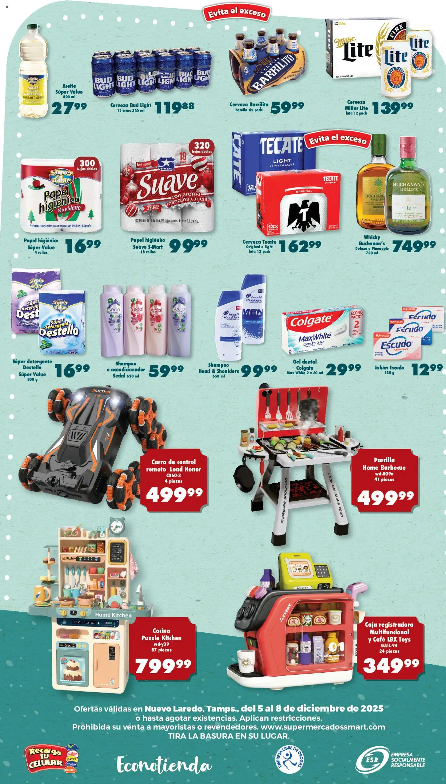 Nuevas ofertas de S-Mart válidas en toda la República Mexicana desde el 05.12.2025. ¡Encuentra las mejores ofertas en S-Mart folleto Nuevo Laredo! | Página: 3 | Productos: Detergente, Café, Parrilla, Caja