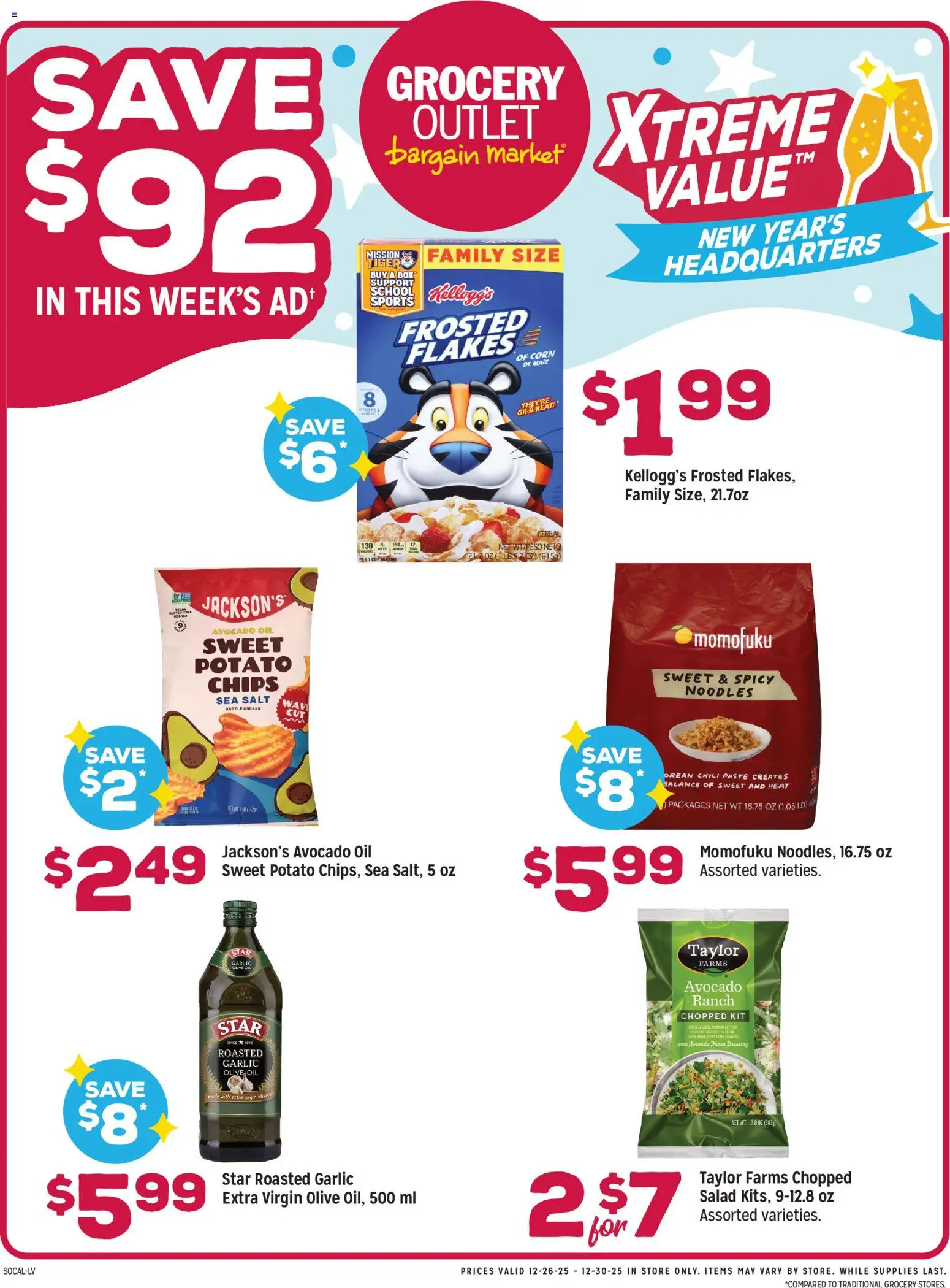 Grocery Outlet Weekly Ad - CA - valid from 24.12.2025 | Page: 1 | Products: Oil, Salad, Avocado, Garlic