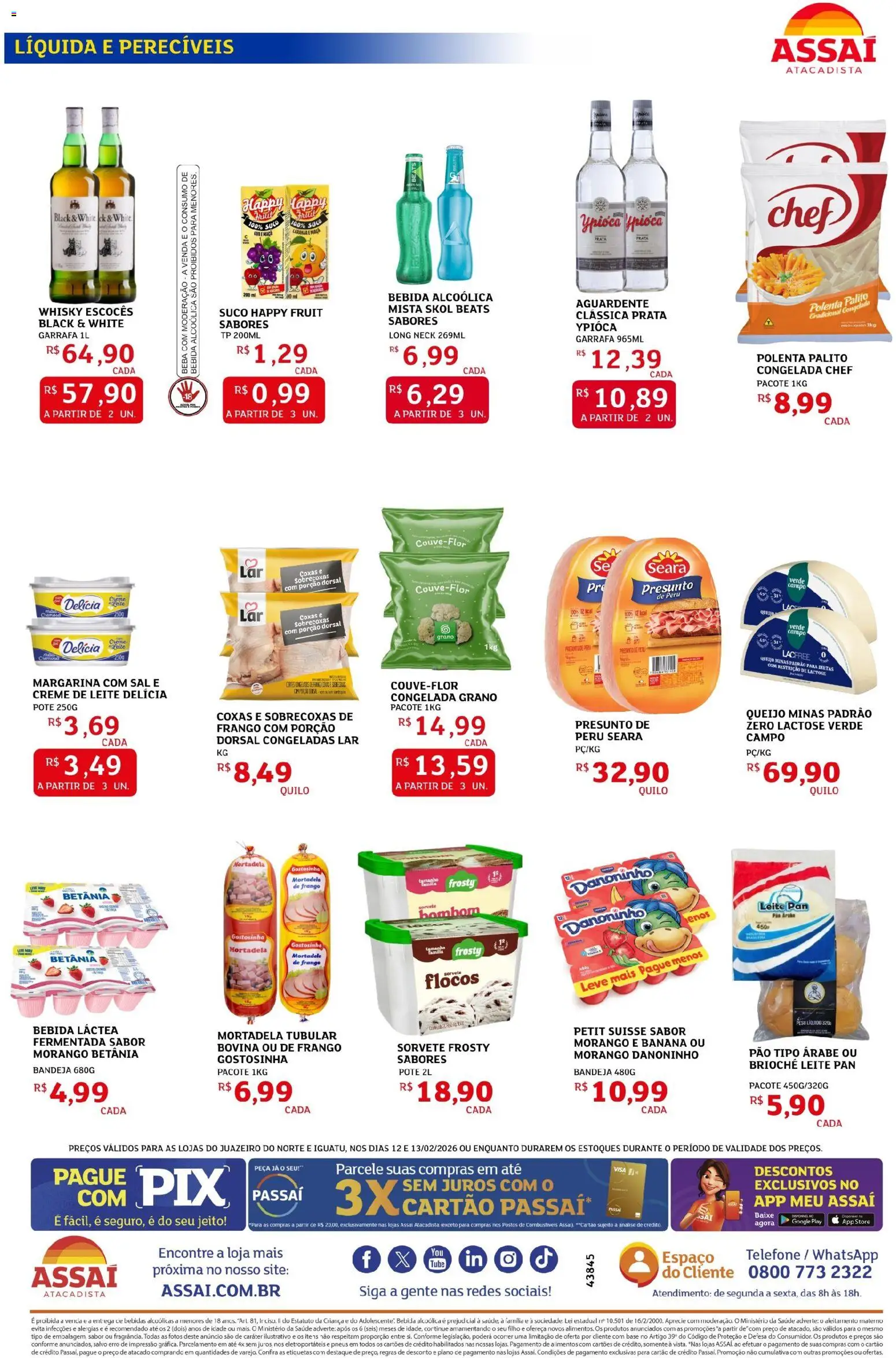 Assaí Atacadista Folheto - válido de 12.02.2026 | Página: 2 | Produtos: Pão, Creme, Flocos, Bandeja