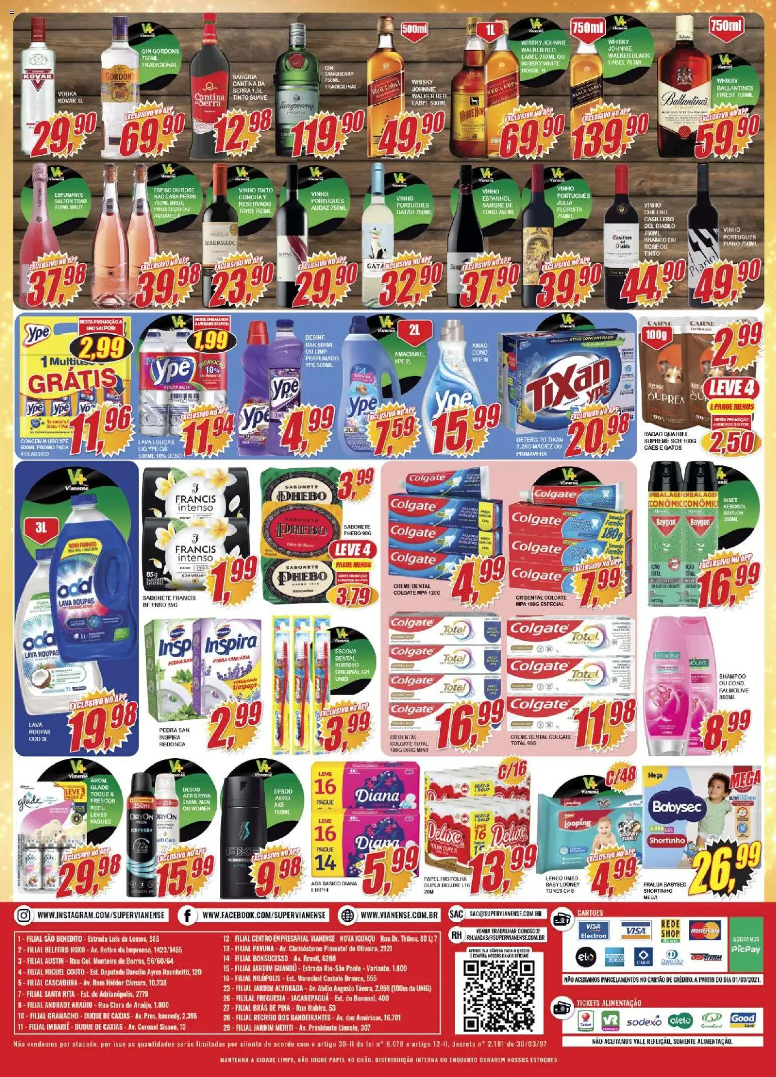 Vianense Folheto - válido de 03.04.2026 | Página: 2 | Produtos: Shampoo, Vodka, Amaciante, Câmera
