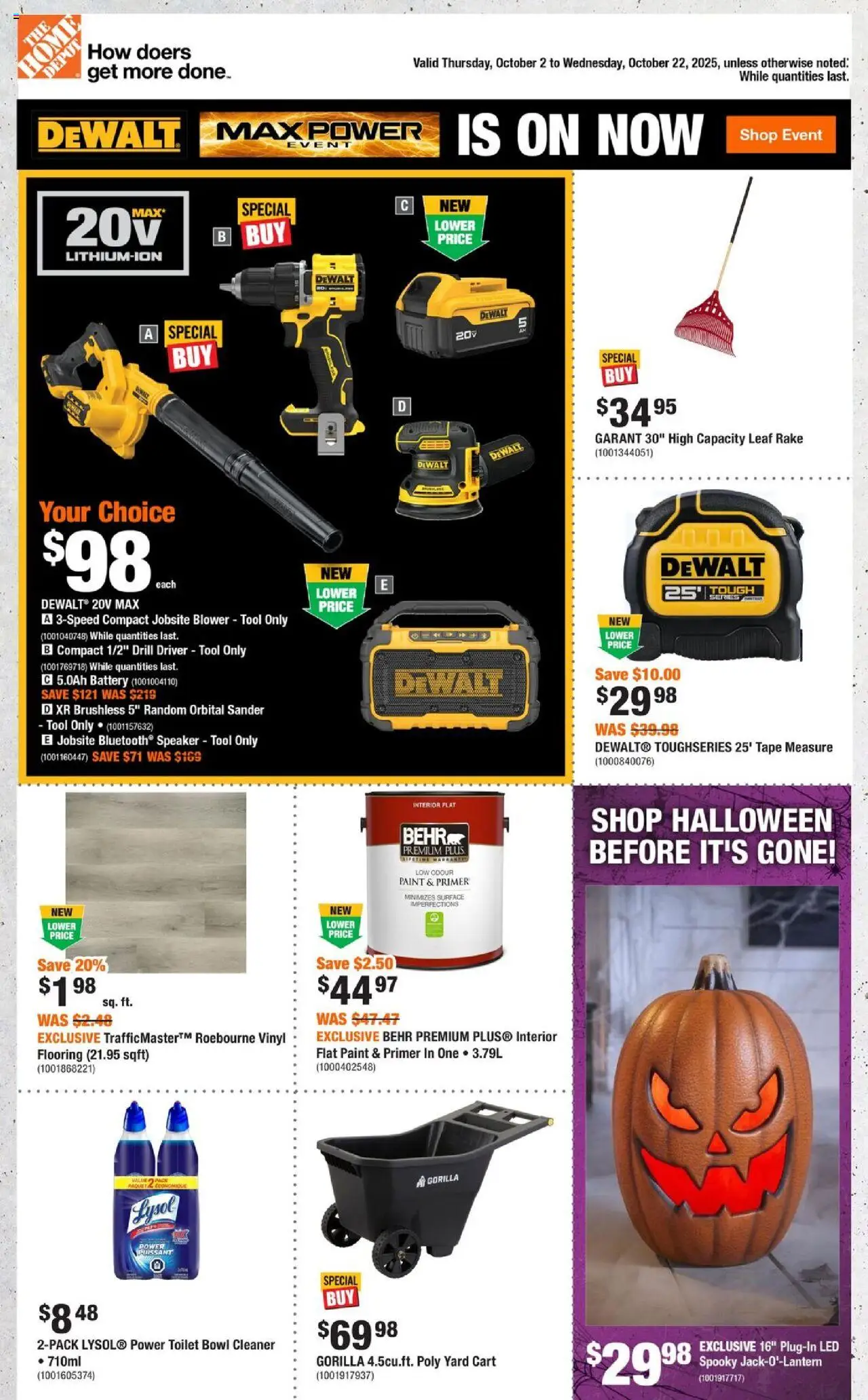 Home Depot flyer valid from 02.10.2025 | Page: 1 | Products: Speaker, Battery
