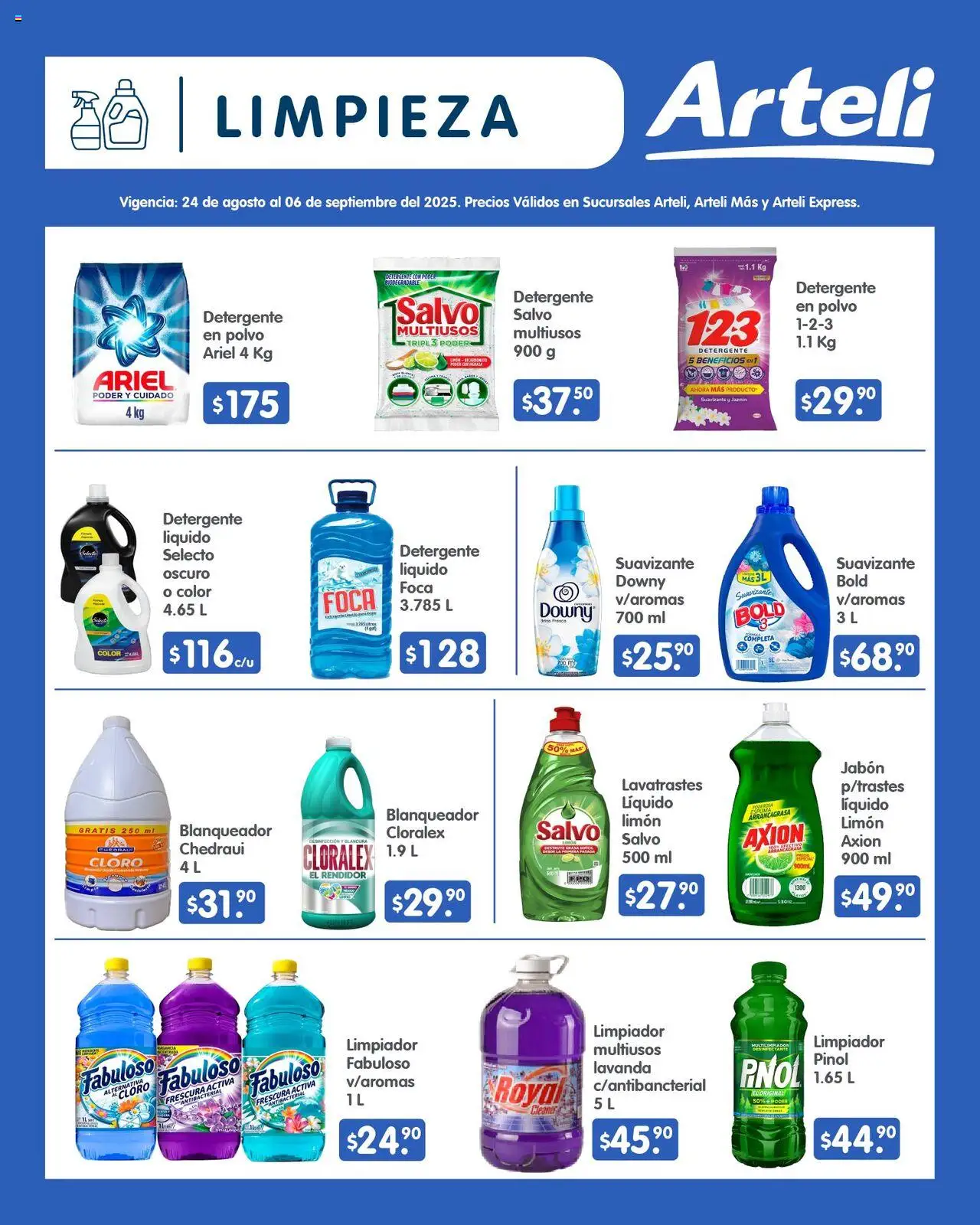Nuevas ofertas de Arteli válidas en toda la República Mexicana desde el 24.08.2025. ¡Encuentra las mejores ofertas en Arteli - Folleto Quincenal! | Página: 14 | Productos: Detergente, Desinfectante, Polvo, Jabón