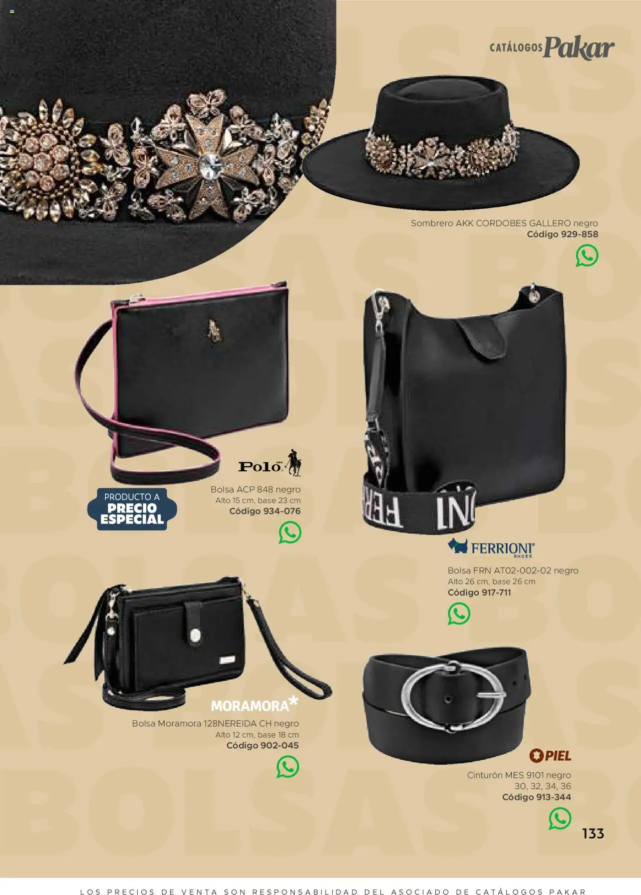 Nuevas ofertas de SC Pakar válidas en toda la República Mexicana desde el 24.07.2025. ¡Encuentra las mejores ofertas en SC Pakar Catálogo Ropa y Accesorios! | Página: 133 | Productos: Sombrero, Cinturón, Bolsa