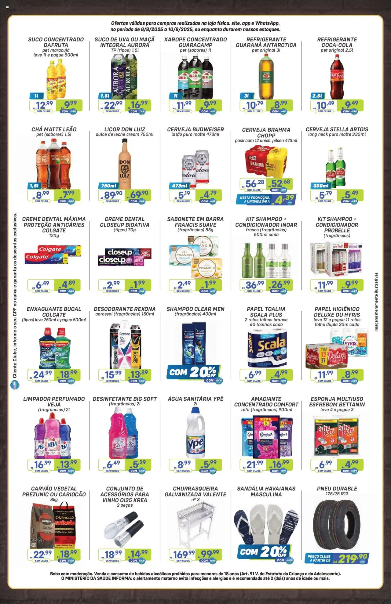 Prezunic Folheto - válido de 08.08.2025 | Página: 4 | Produtos: Guaraná, Creme, Papel higiênico, Amaciante