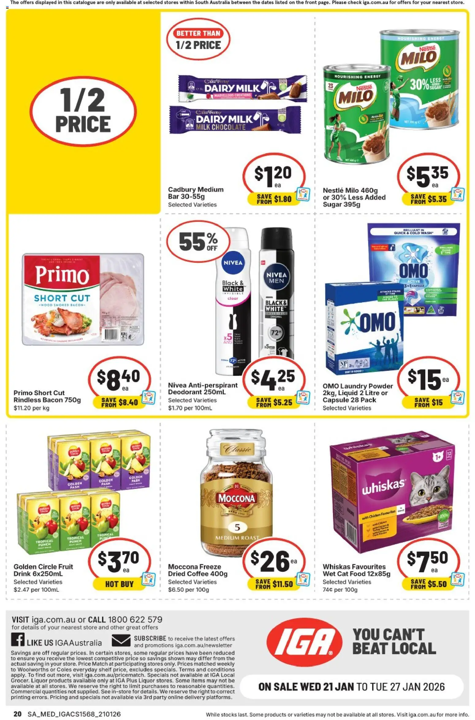 IGA catalogue - valid from 21.01.2026 | Page: 16 | Products: Bacon, Milk, Wood, Sugar
