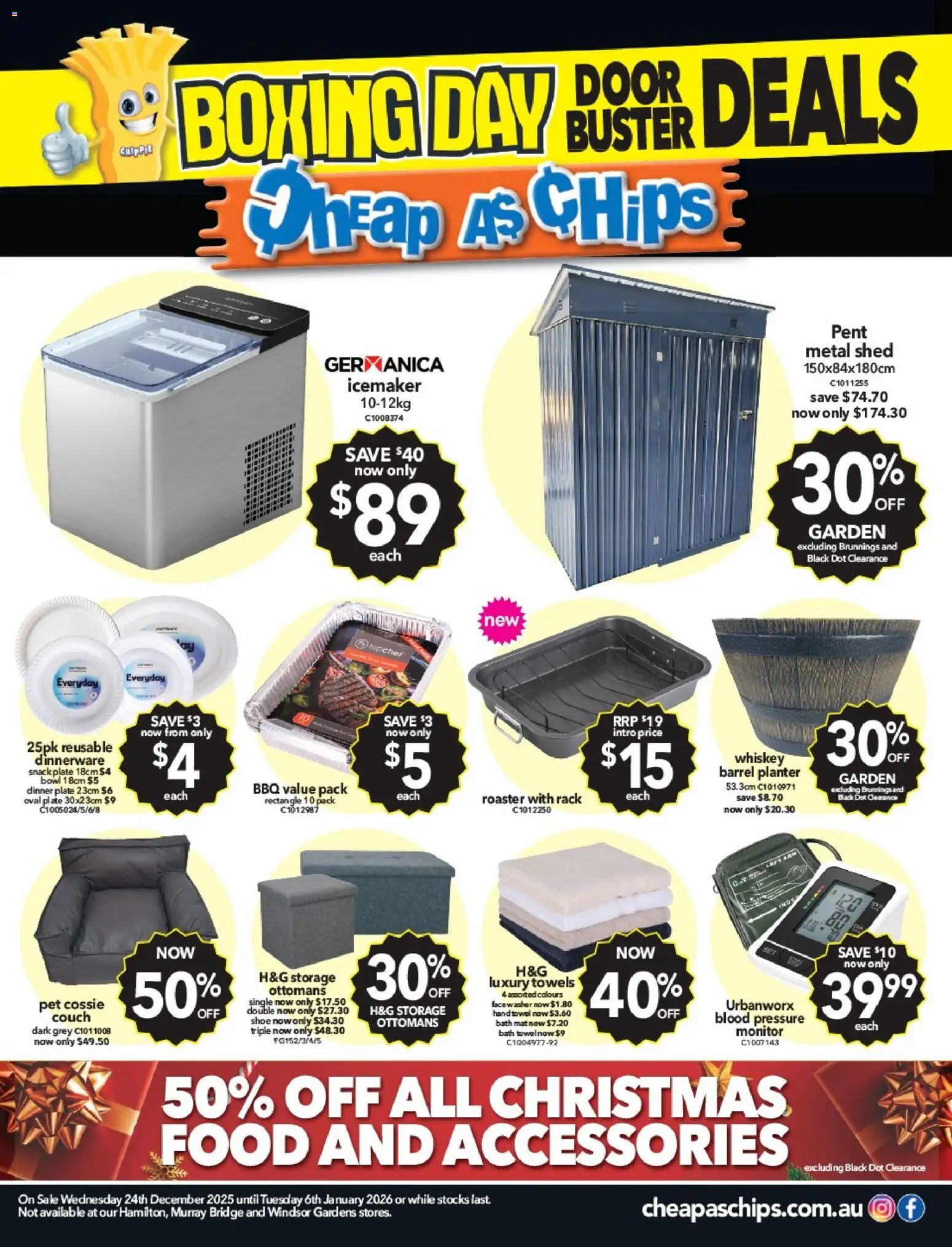Cheap as Chips catalogue - valid from 24.12.2025 | Page: 1 | Products: Chips, Shed, Accessories, Washer