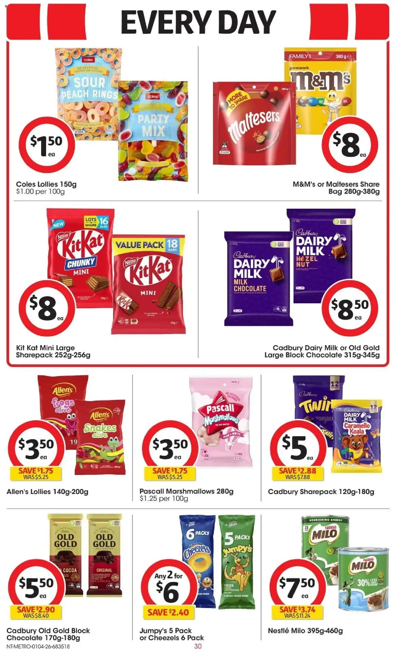 Deals catalogue - valid from 31.03.2026 | Page: 30 | Products: Cocoa, Lollies, Peach, Bag