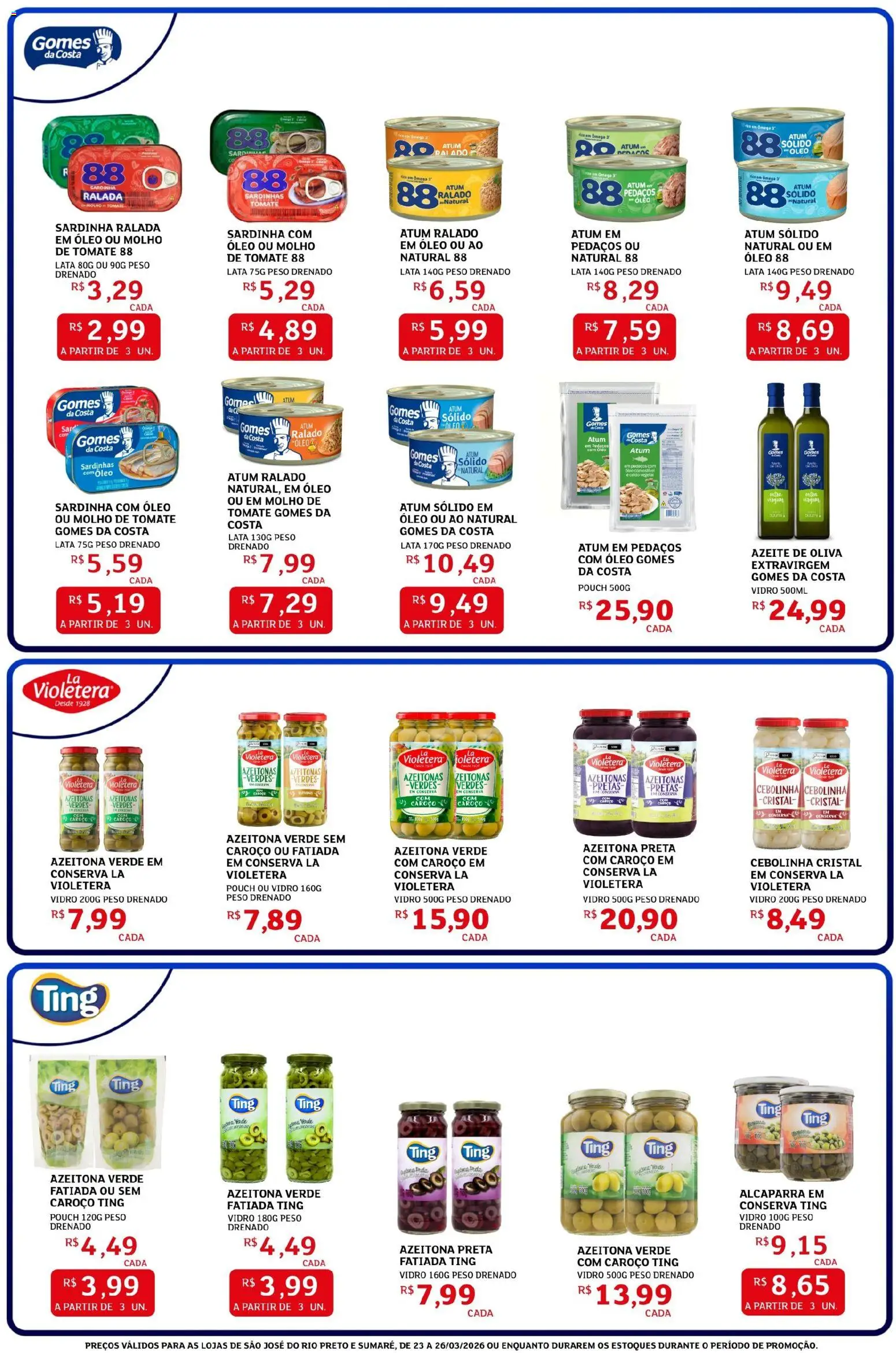 Assaí Atacadista Folheto - válido de 23.03.2026 | Página: 2 | Produtos: Molho de tomate, Alcaparra, Sardinha, Atum