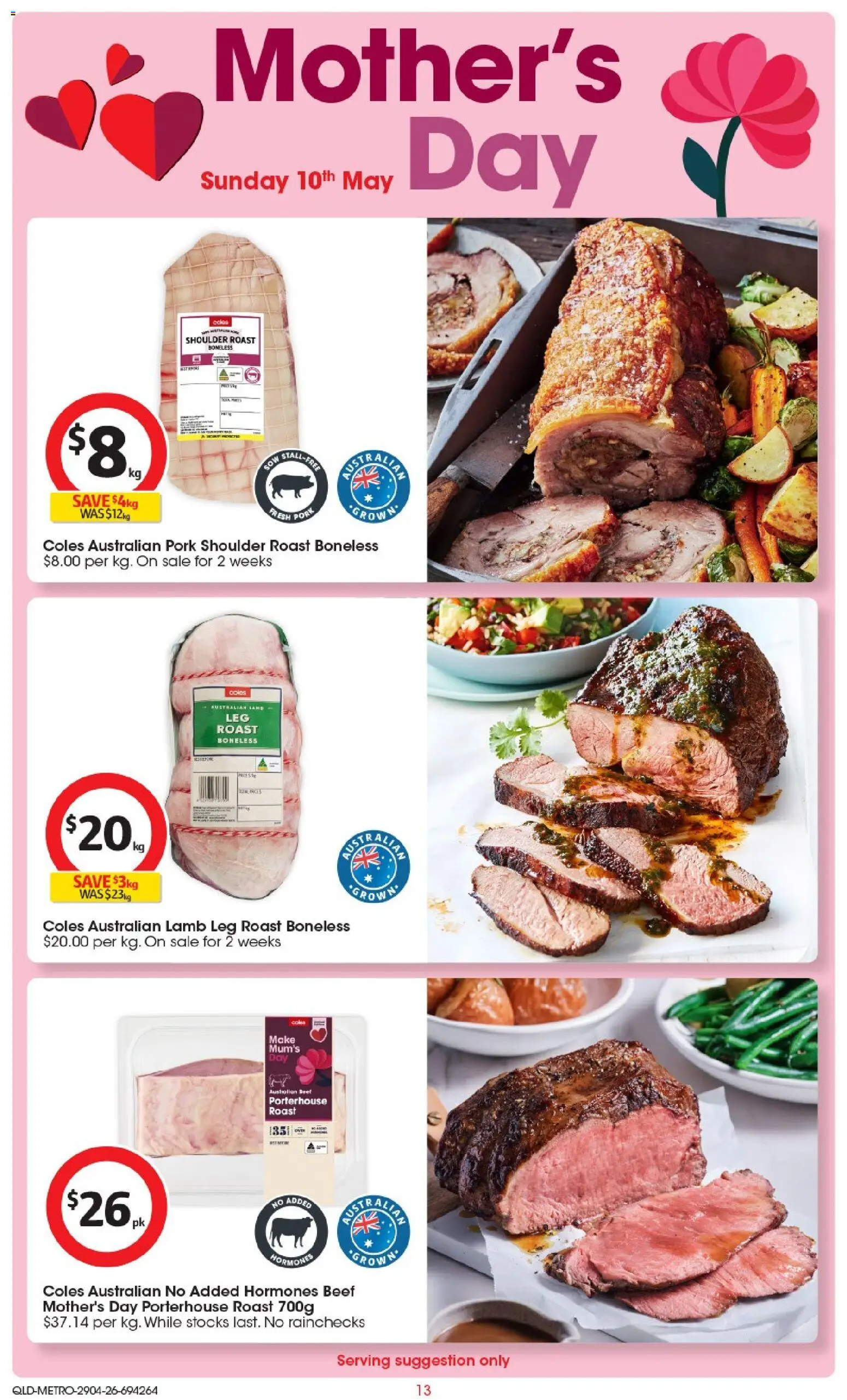Coles catalogue - valid from 29.04.2026 | Page: 13 | Products: Pork, Lamb, Beef