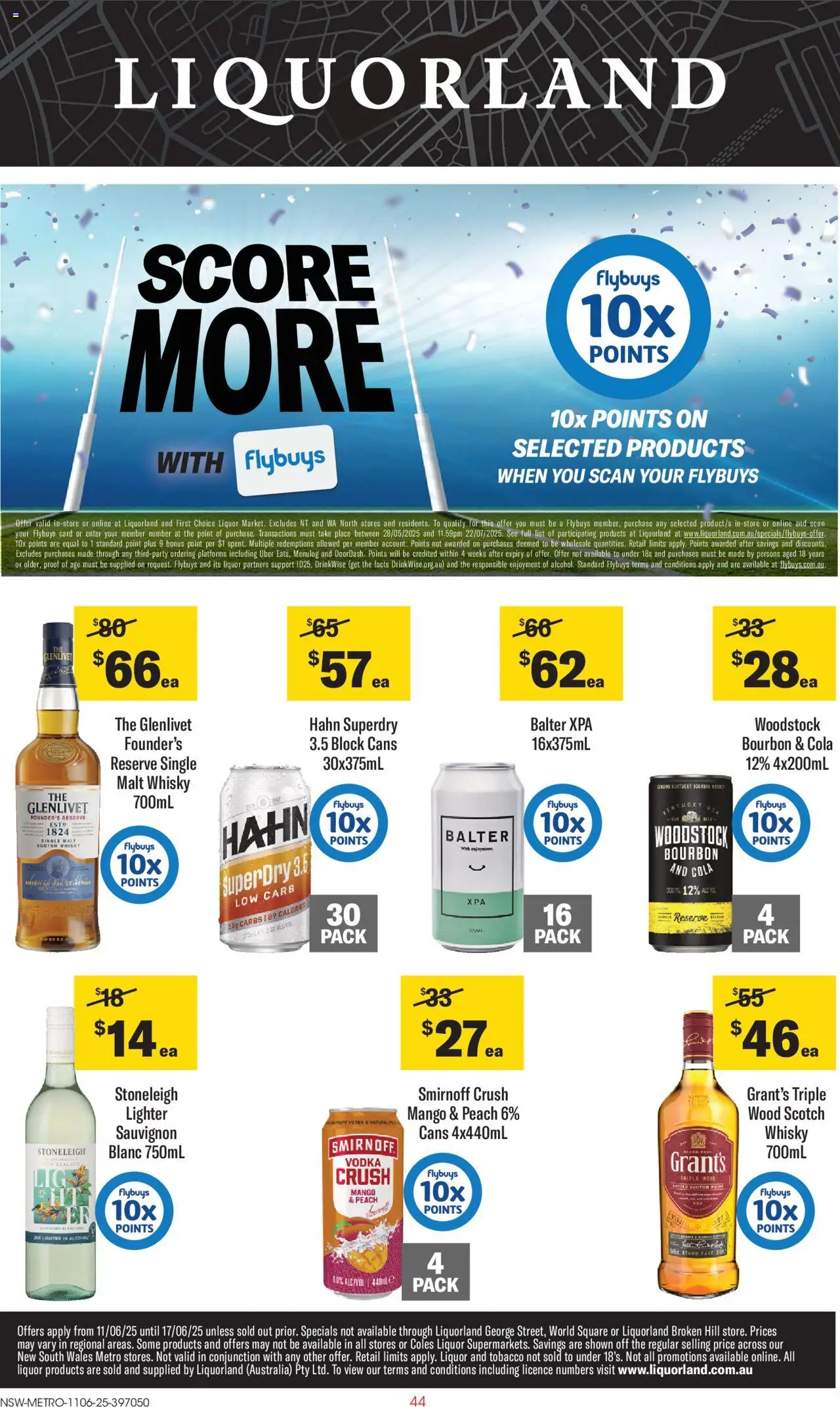 Liquorland catalogue - valid from 11.06.2025 | Page: 1 | Products: Bourbon, Scotch, Mango, Peach