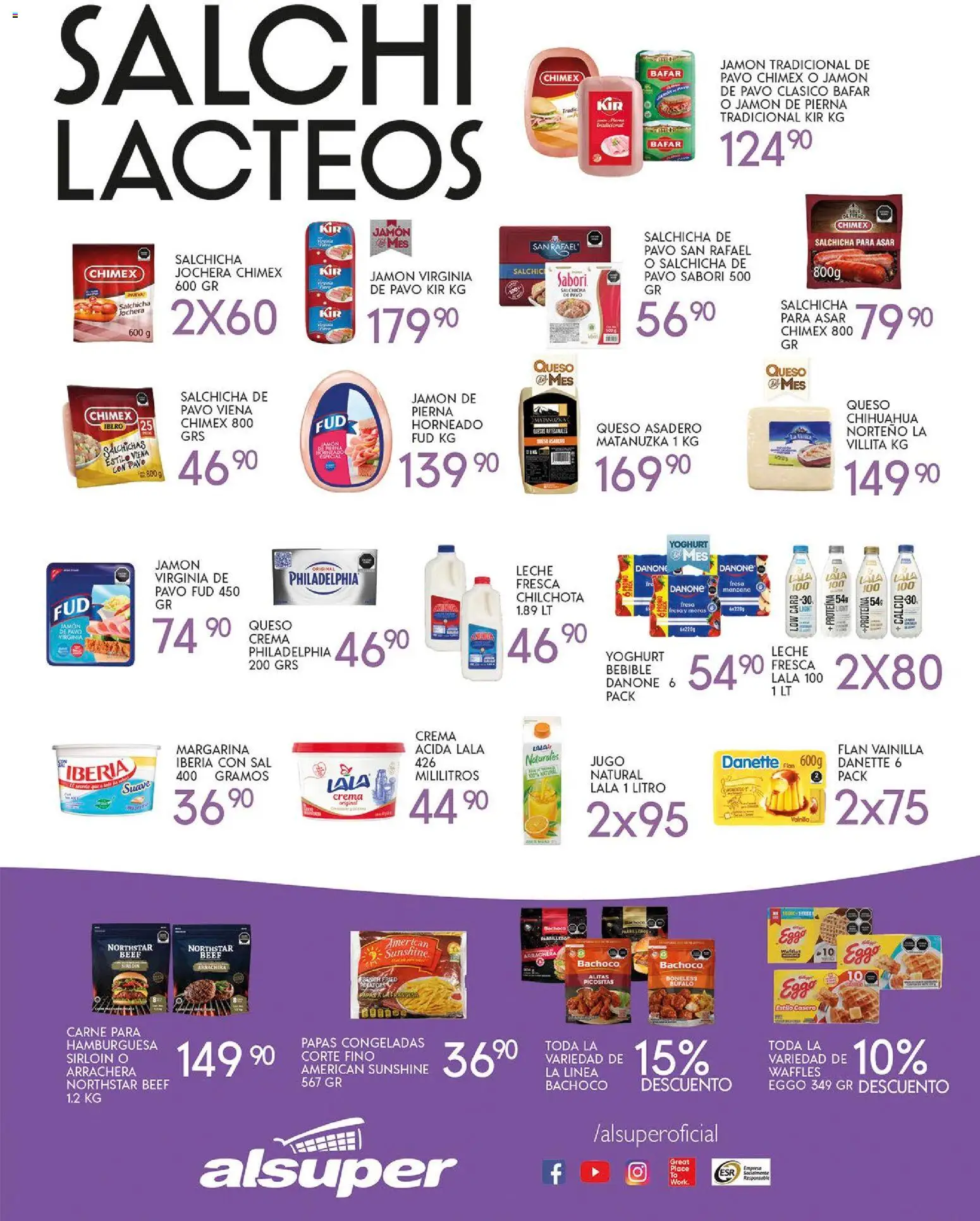 Nuevas ofertas de Alsuper válidas en toda la República Mexicana desde el 07.11.2025. ¡Encuentra las mejores ofertas en Alsuper folleto Laguna! | Página: 3 | Productos: Crema, Manzana, Leche, Jugo