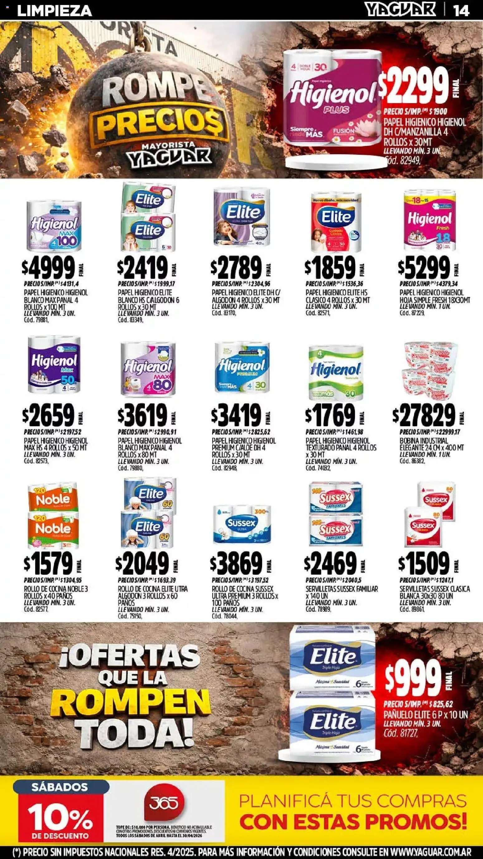 Yaguar catálogo │ válido desde el 13.04.2026 | Página: 14 | Productos: Pañuelo, Cocina, Servilletas, Huevo