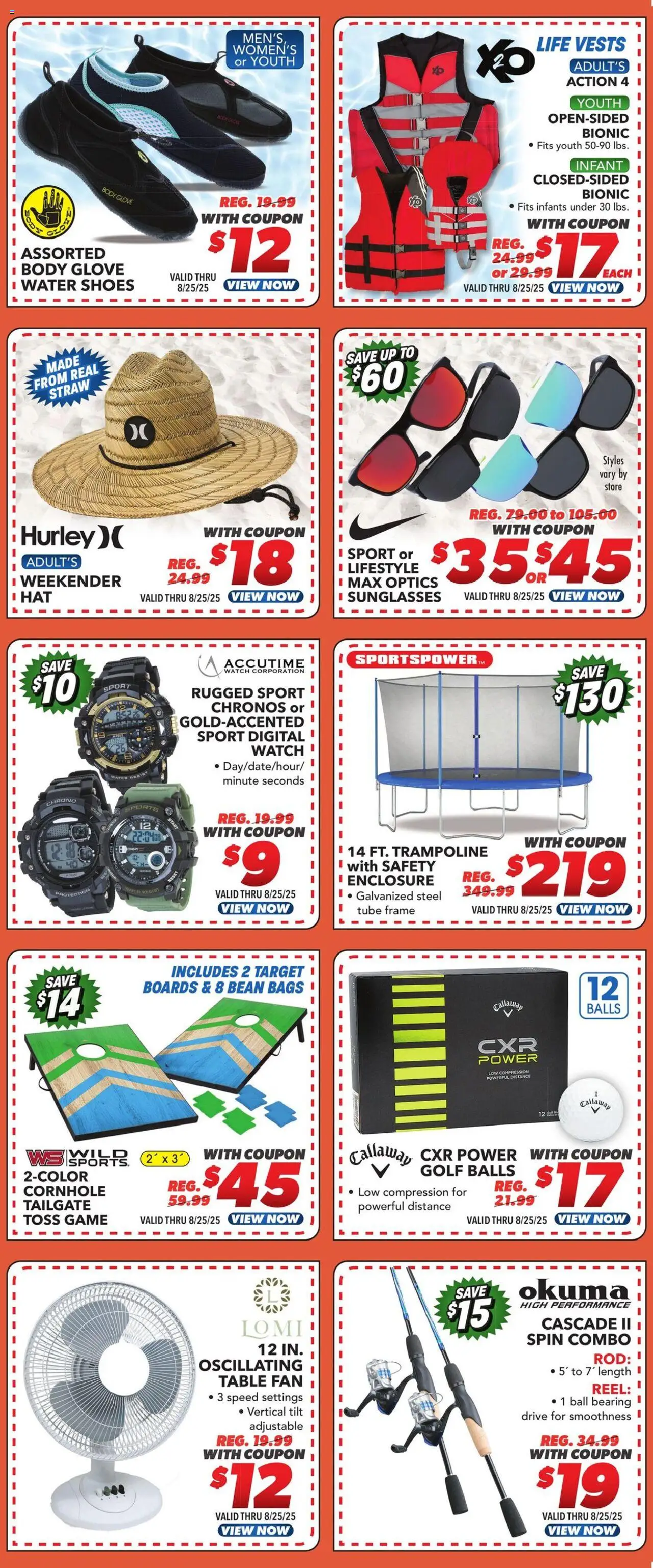 Big 5 Sporting Goods Weekly Ad - valid from 17.08.2025 | Page: 6 | Products: Table, Water, Hat, Watch