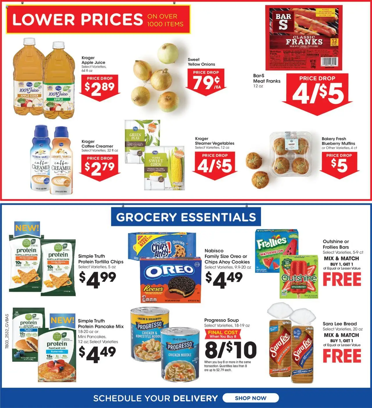 Kroger Ad - valid from 10.09.2025 | Page: 5 | Products: Bread, Juice, Cookies, Vegetables