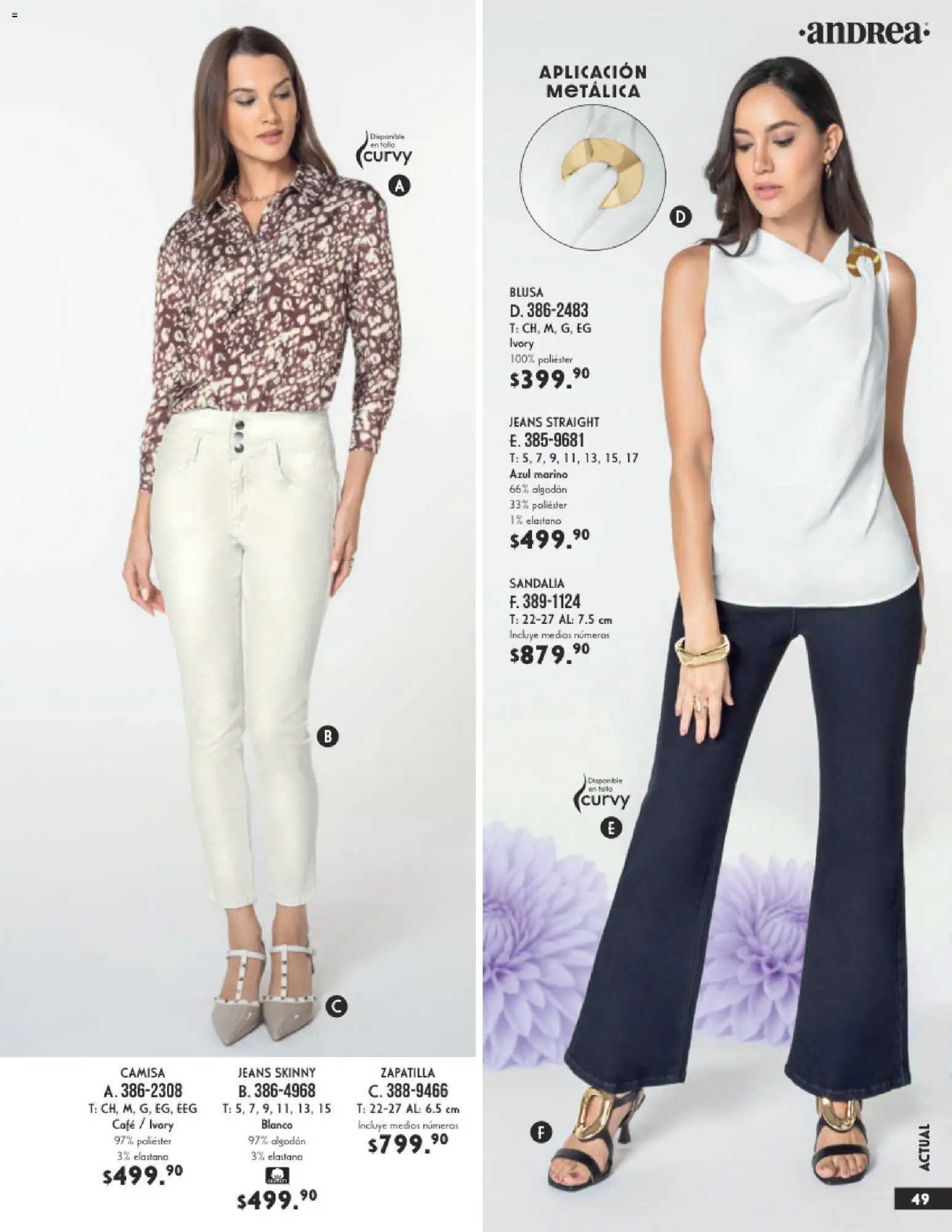 Nuevas ofertas de Andrea válidas en toda la República Mexicana desde el 25.01.2026. ¡Encuentra las mejores ofertas en Andrea catálogo Vestir! | Página: 49 | Productos: Blusa, Camisa, Café, Algodón