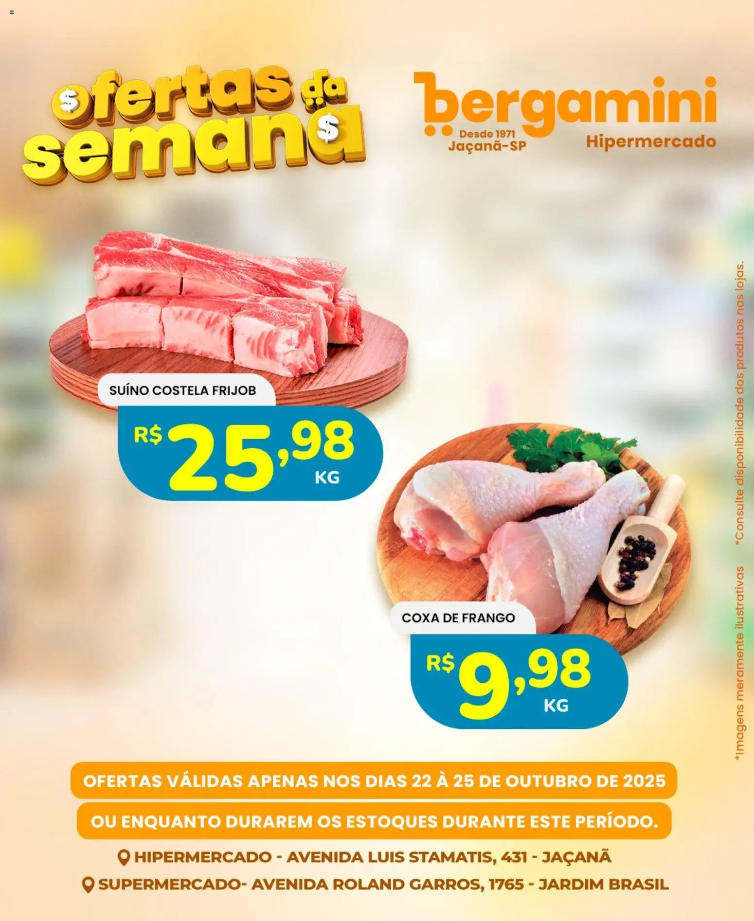 Supermercado Bergamini Folheto - válido de 22.10.2025 | Página: 2 | Produtos: Coxa de frango, Frango