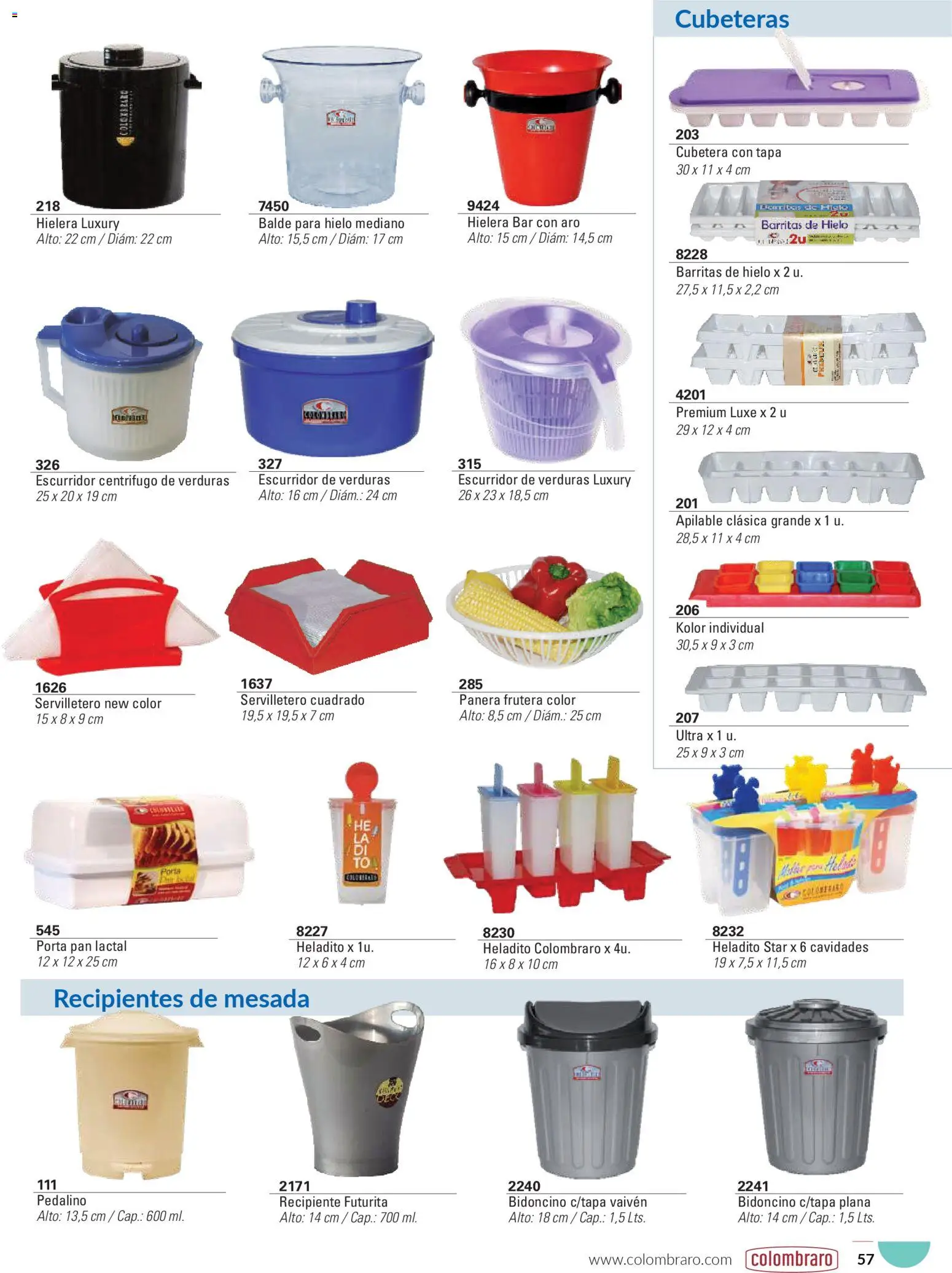 Colombraro catálogo │ válido desde el 26.01.2026 | Página: 57 | Productos: Mesada, Panera, Frutera, Cubetera