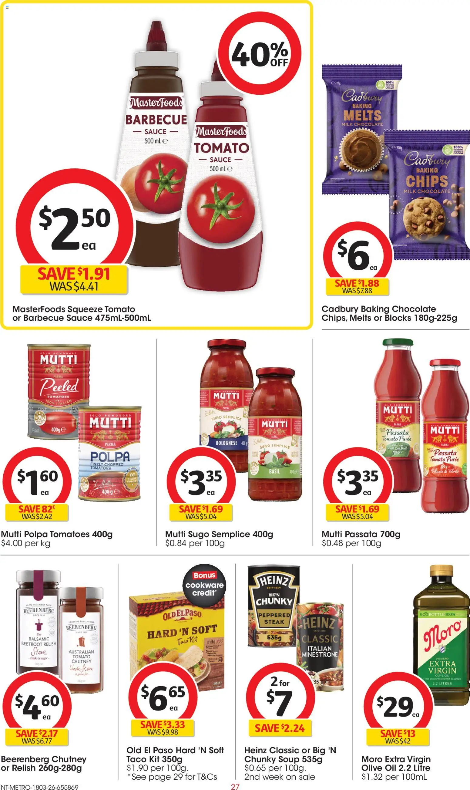 Coles catalogue - valid from 18.03.2026 | Page: 27 | Products: Oil, Tomatoes, Chips, Steak