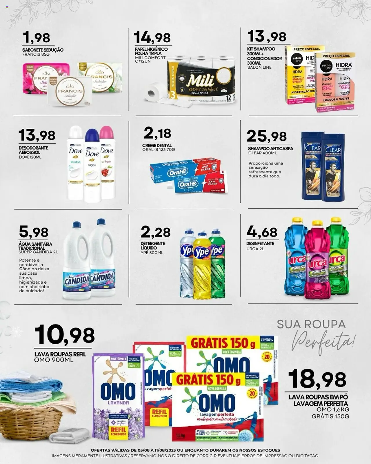 Mercadão Atacadista Folheto - válido de 05.08.2025 | Página: 12 | Produtos: Shampoo, Pó, Detergente, Dove