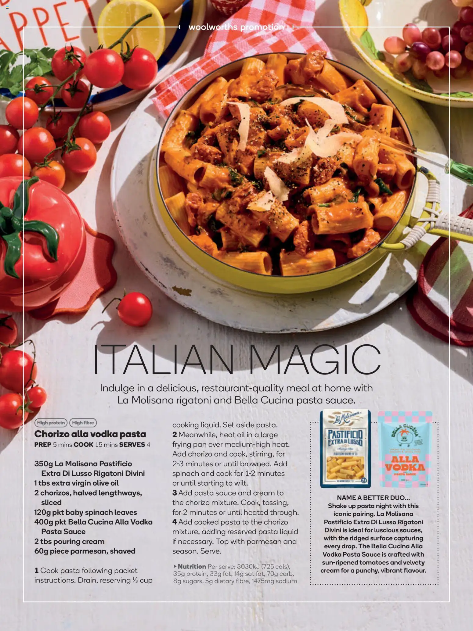 Woolworths catalogue - valid from 01.11.2025 | Page: 52 | Products: Pasta, Olive oil, Vodka, Spinach