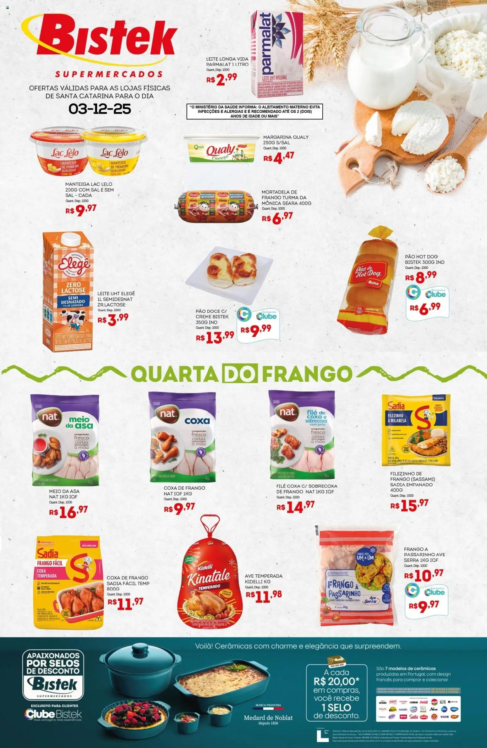 Bistek Supermercados Folheto - válido de 03.12.2025 | Página: 1 | Produtos: Cerca, Manteiga, Creme, Margarina