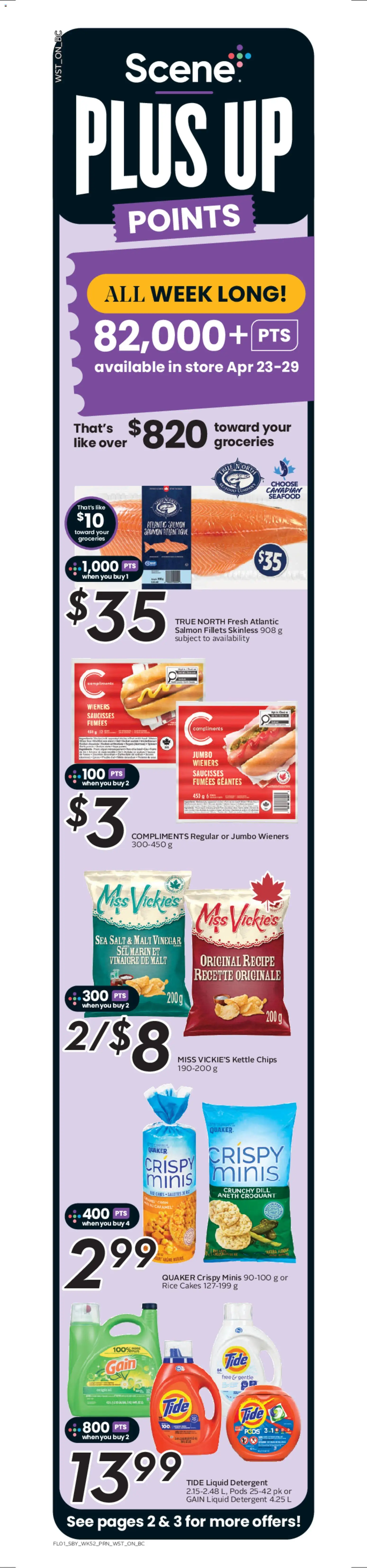 Safeway flyer valid from 23.04.2026 | Page: 2 | Products: Rice, Chips, Kettle, Detergent