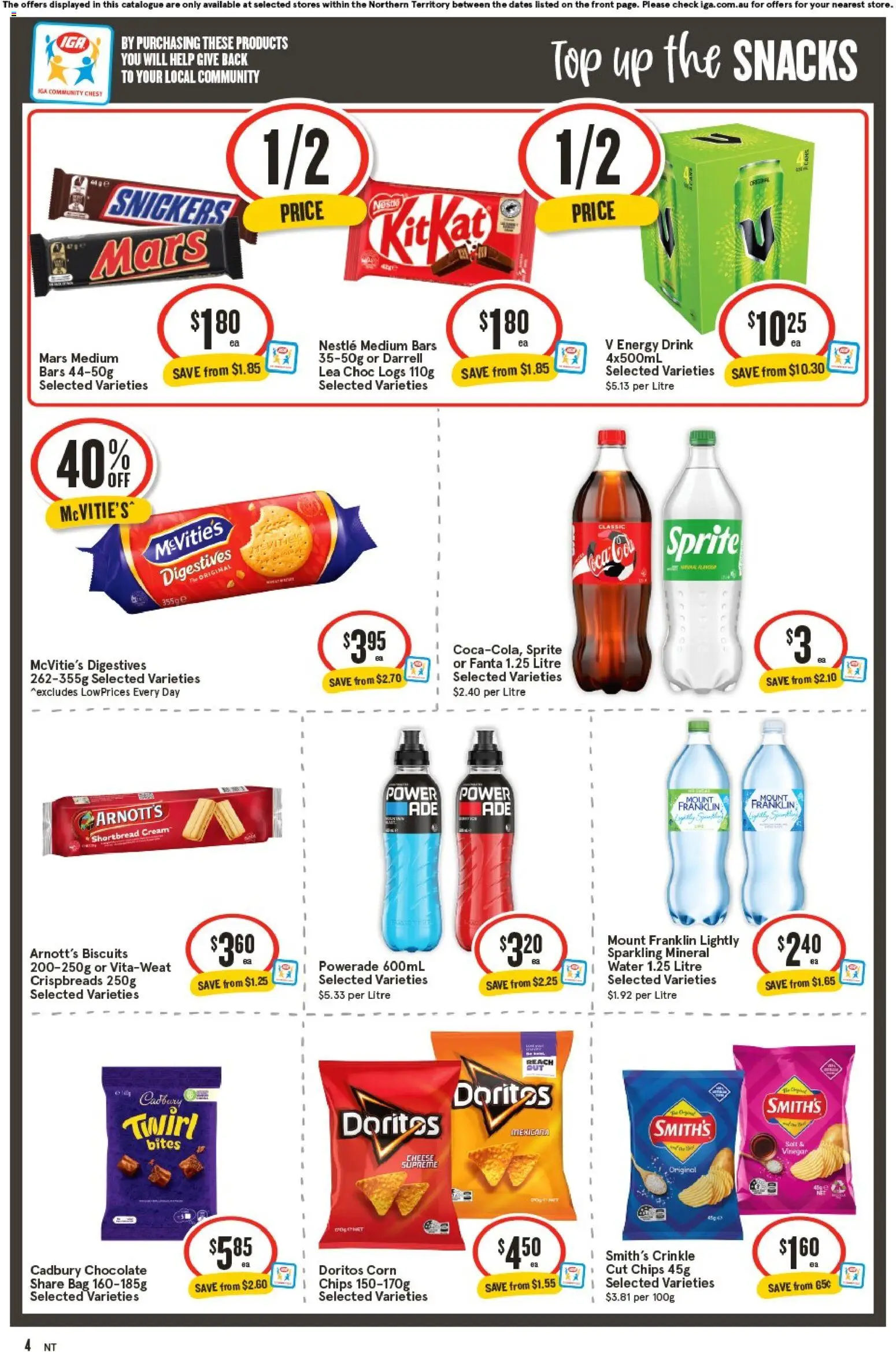 IGA catalogue - valid from 11.03.2026 | Page: 4 | Products: Cheese, Chips, Cream, Water