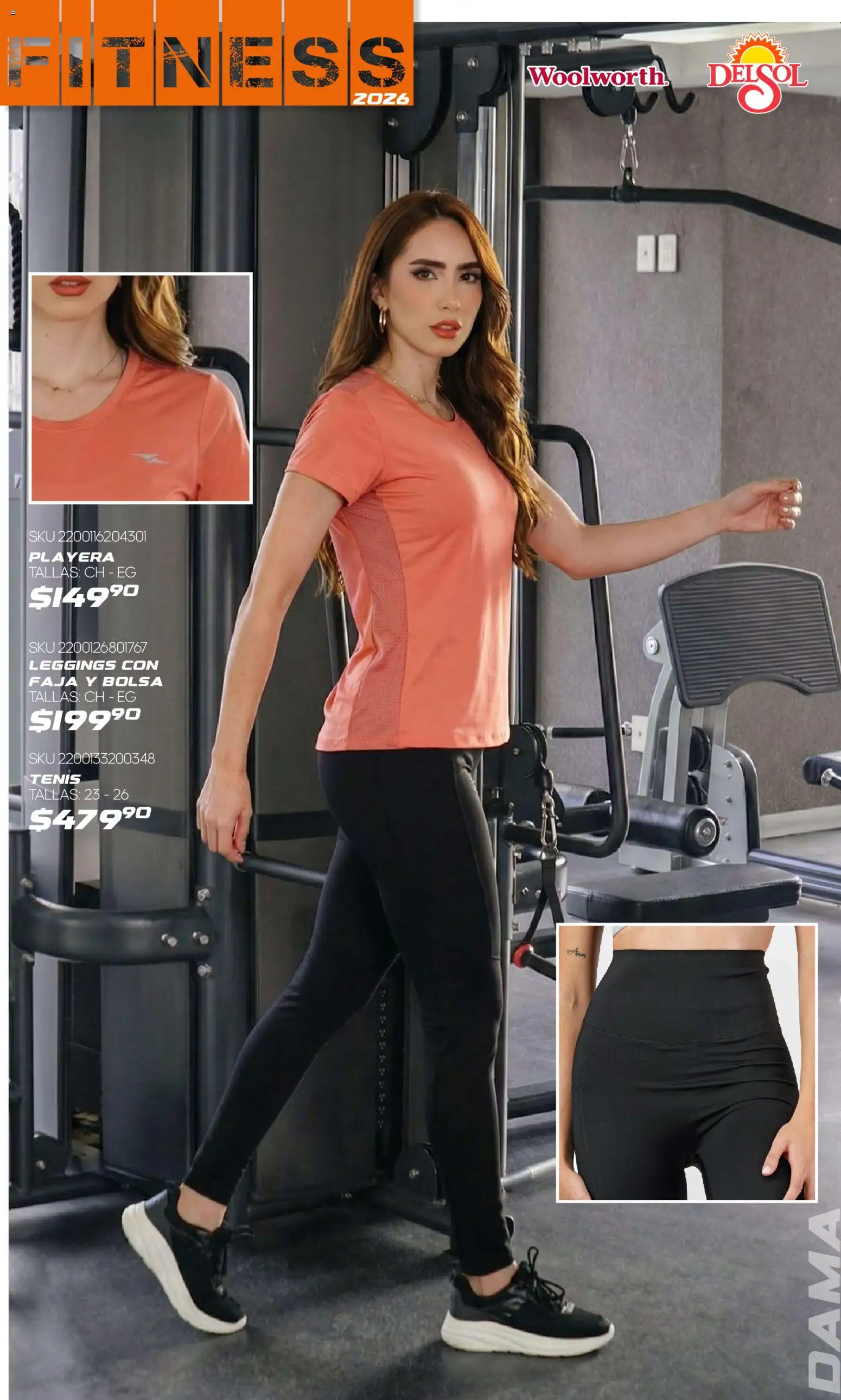 Nuevas ofertas de Del Sol y Woolworth válidas en toda la República Mexicana desde el 08.01.2026. ¡Encuentra las mejores ofertas en Del Sol y Woolworth catálogo Fitness! | Página: 10 | Productos: Tenis, Bolsa, Playera, Faja