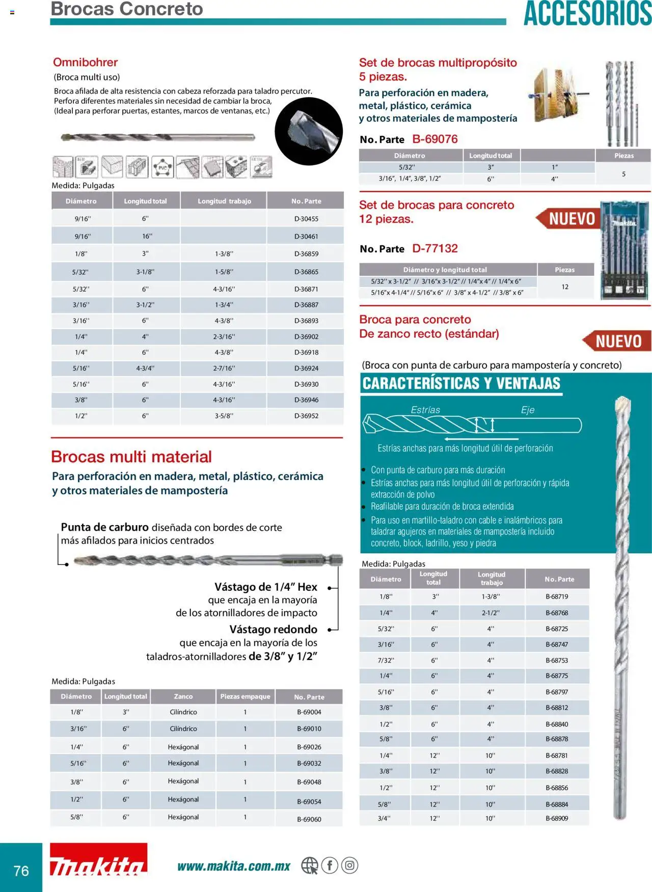 Nuevas ofertas de Makita válidas en toda la República Mexicana desde el 08.07.2024. ¡Encuentra las mejores ofertas en Makita catálogo Accesorios! | Página: 76 | Productos: Taladro, Cable, Polvo