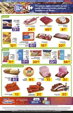 Carrefour ofertas Feira - Pré-Visualização do folheto da loja Carrefour, válido de 14.04.2026 | Página: 2 | Produtos: Linguiça, Camarão, Presunto, Carne