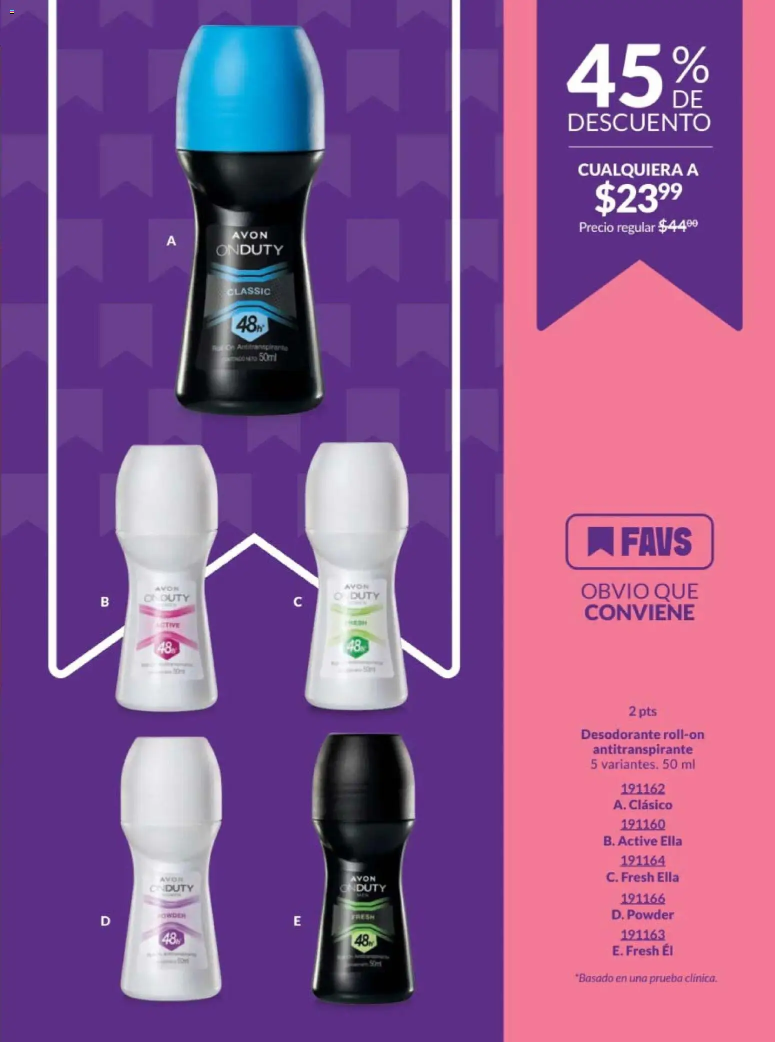 Nuevas ofertas de AVON válidas en toda la República Mexicana desde el 30.01.2026. ¡Encuentra las mejores ofertas en AVON campaña 3 2026! | Página: 199 | Productos: Desodorante, Antitranspirante