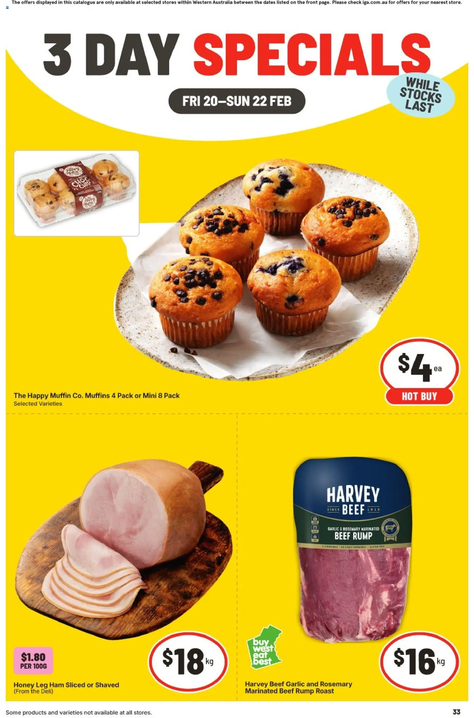 IGA catalogue - valid from 20.02.2026 | Page: 1 | Products: Honey, Muffins, Beef, Garlic