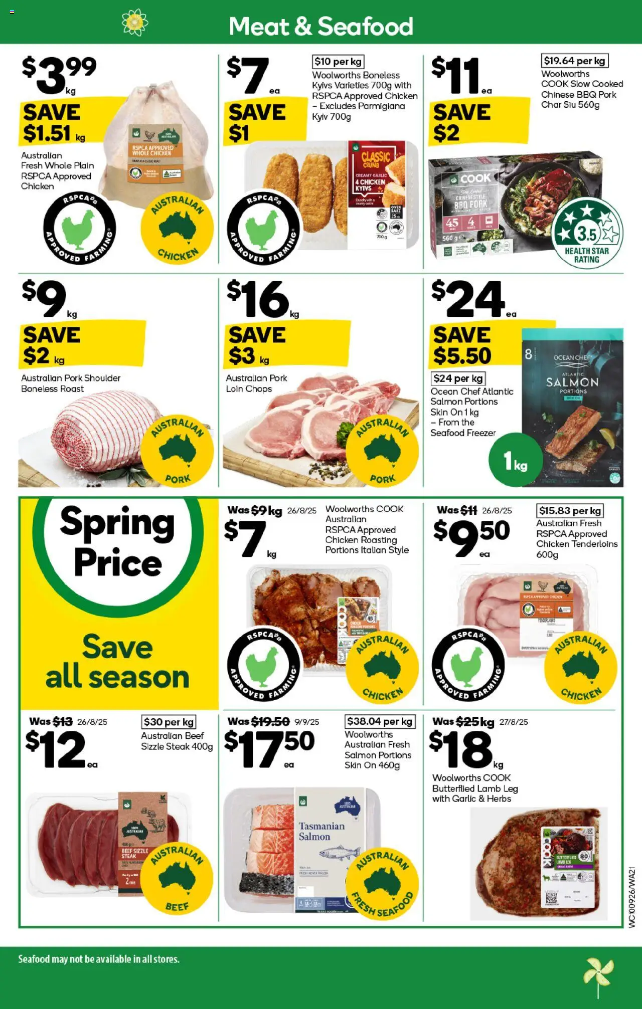 Woolworths catalogue - valid from 10.09.2025 | Page: 19 | Products: Pork, Lamb, Steak, Seafood